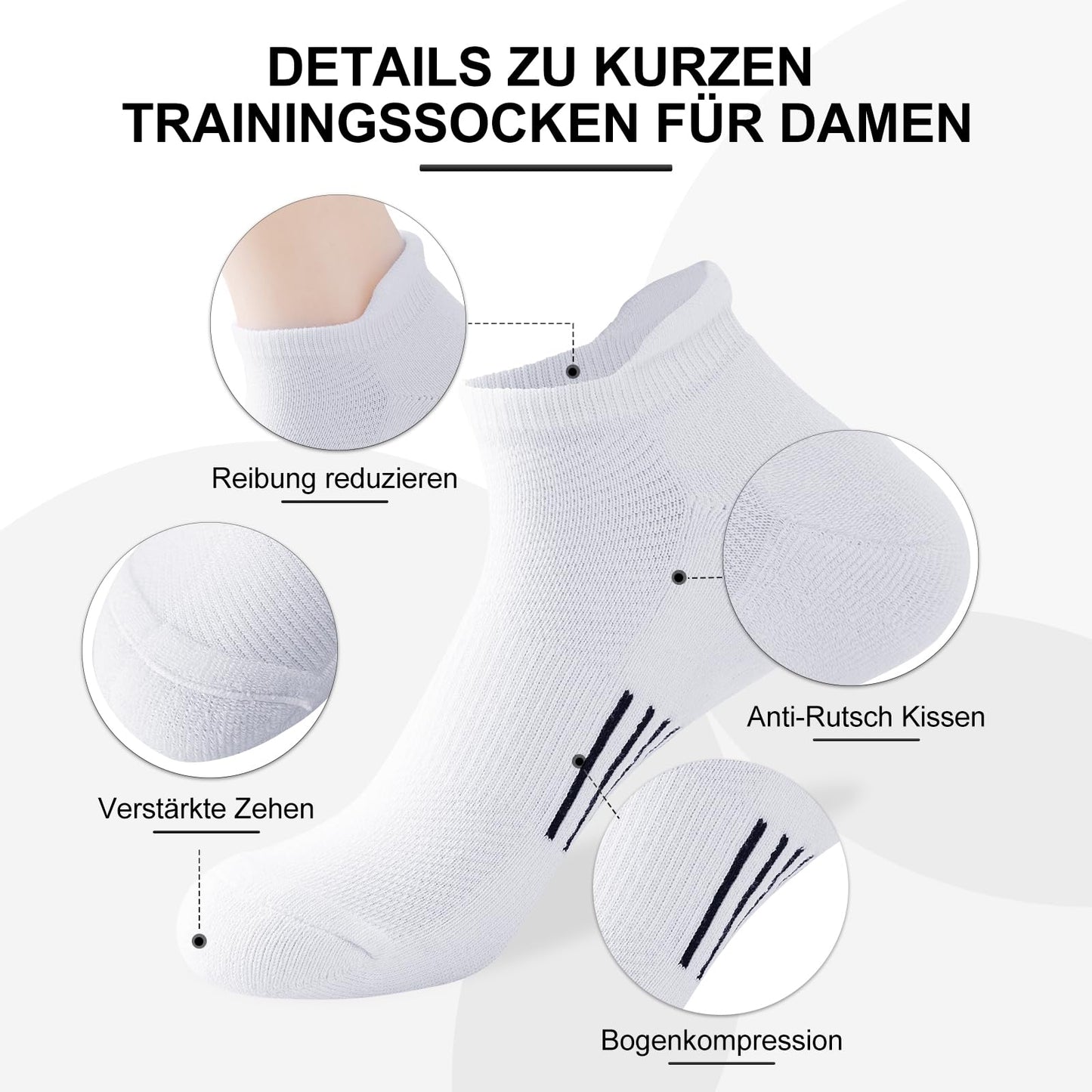 Women's Sneaker Socks – Cotton Low-Cut Sports Socks