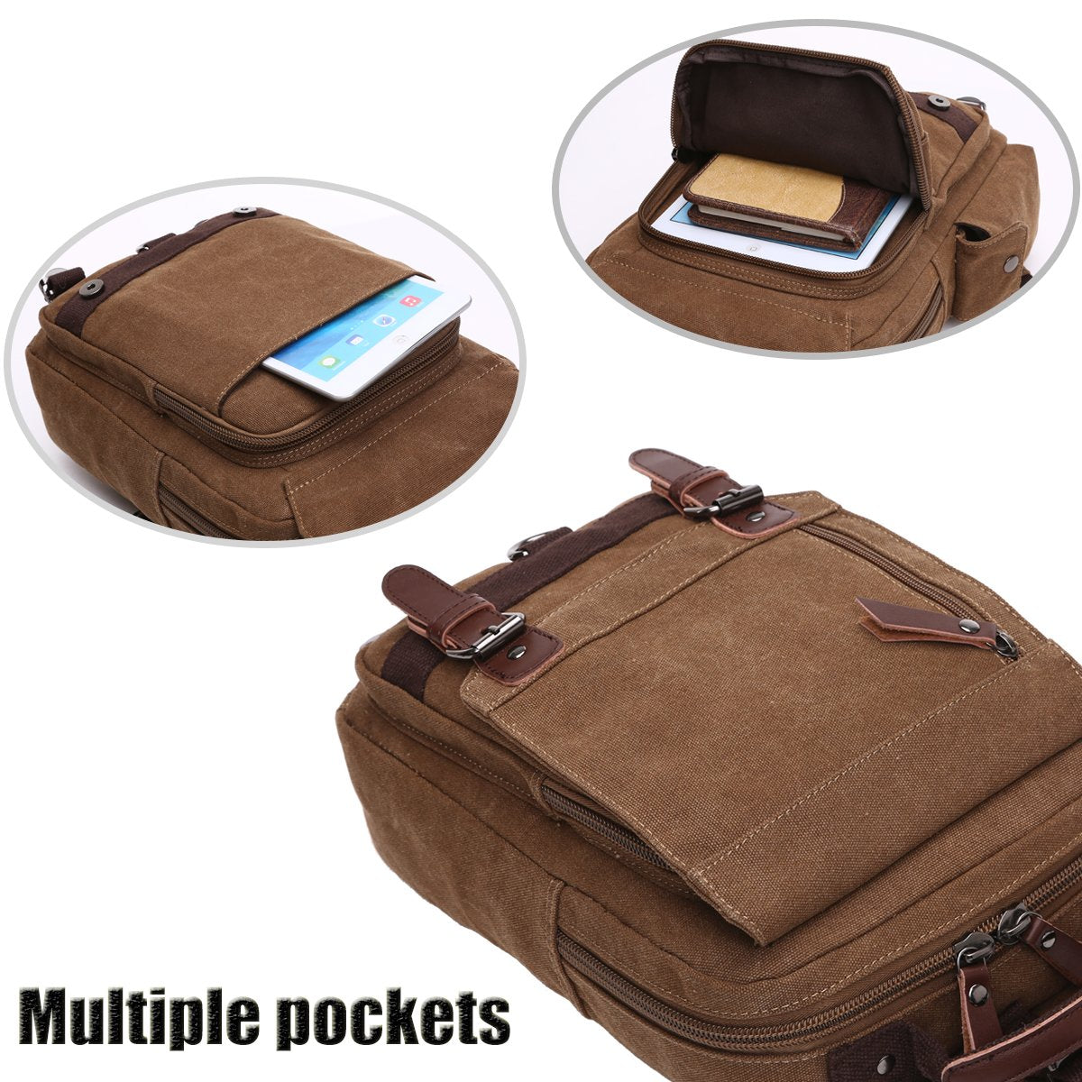 LOSMILE Vintage Canvas Backpack for Men & Women