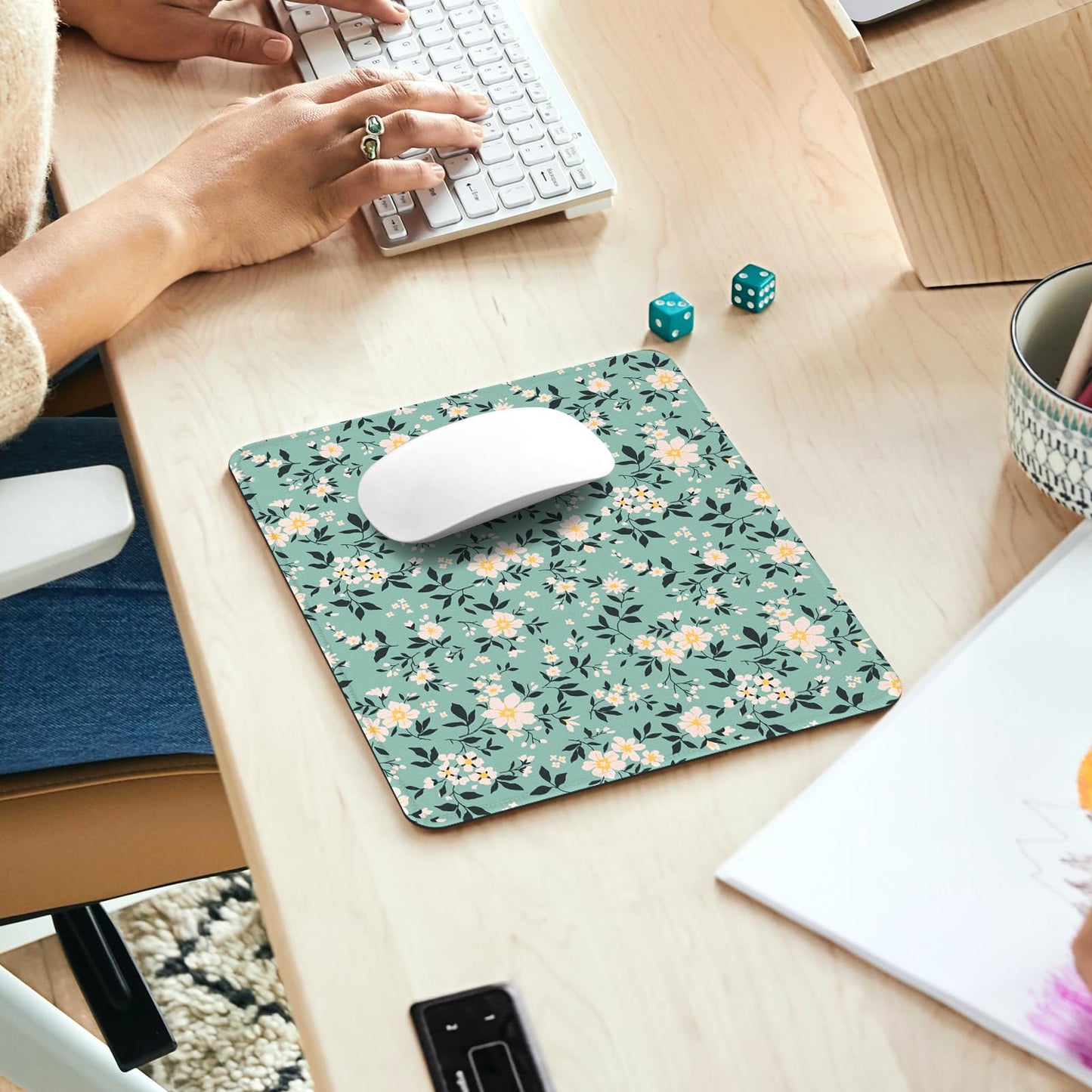 Ksriylm Mauspad,Quadratisches Niedliches Schwarzer Panther Mouse Pad,für Büro und Zuhause,Mousepad mit Motiv,wasserdichtes Mousepad,rutschfeste Gummiunterseite,Computer-Mauspads für kabellose Maus