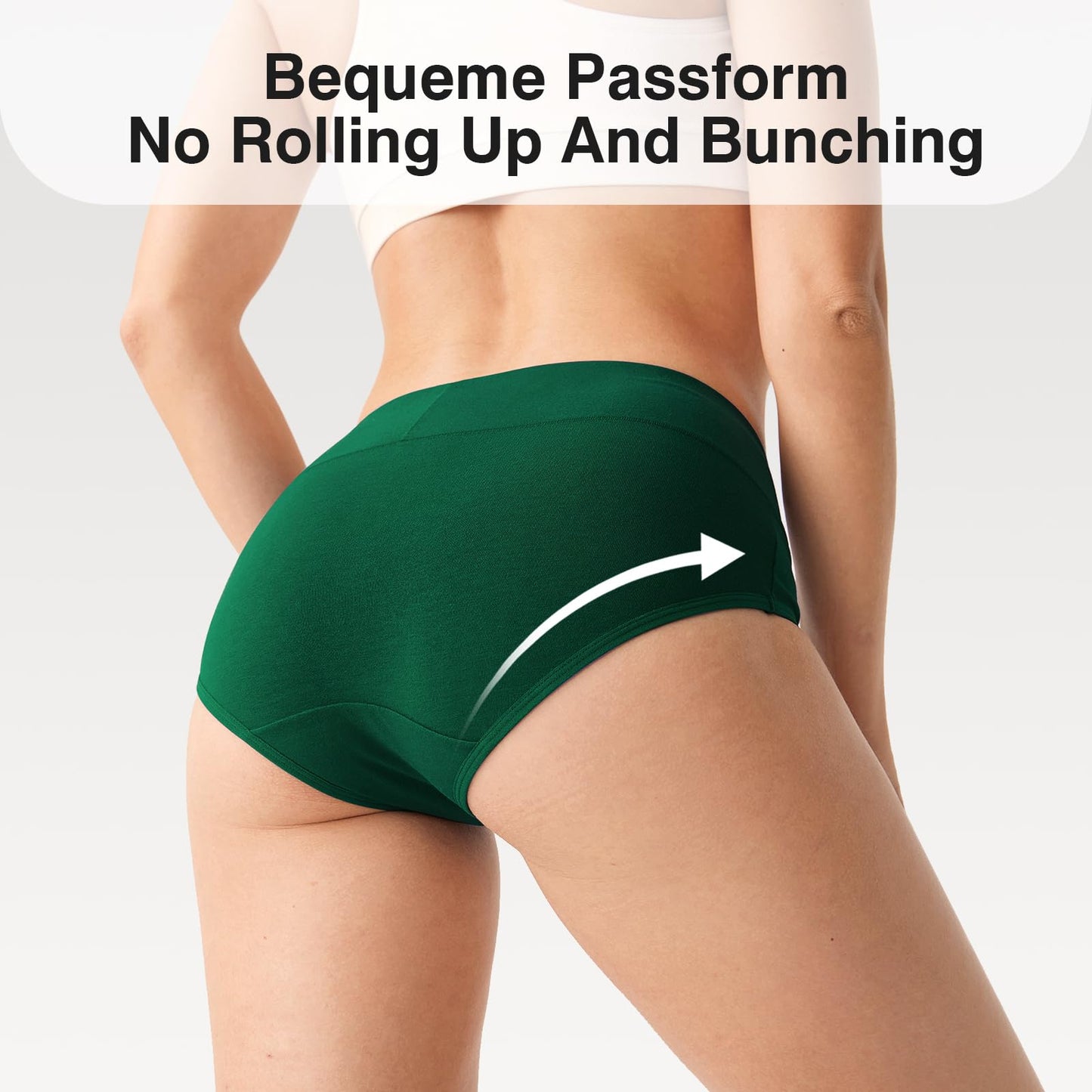 Women's High Waist Cotton Briefs Underwear 6-Pack