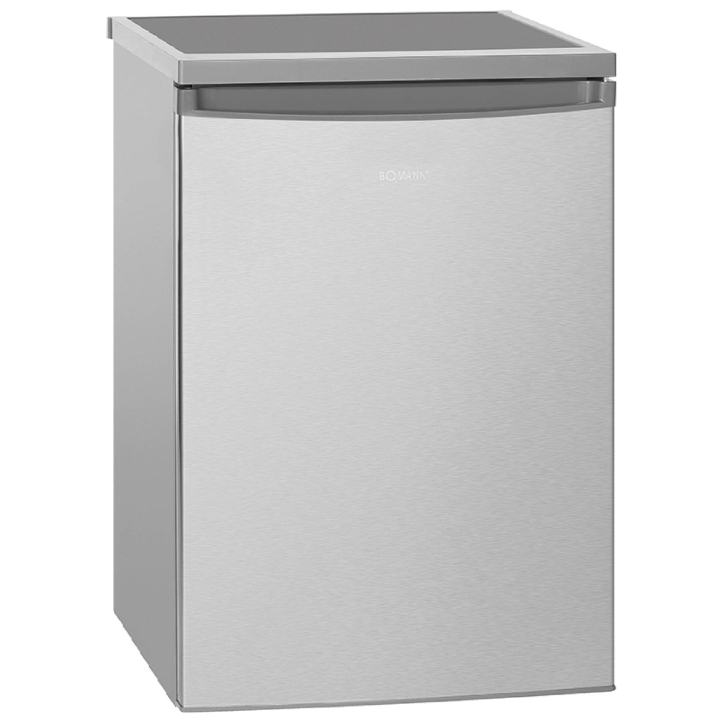 Bomann® refrigerator without freezer compartment with 133L usable capacity | 3 shelves | small with vegetable compartment & changeable door hinge | quiet table refrigerator | H: 84.5 x W: 56 x D: 57.5cm | VS 2185.1 inox