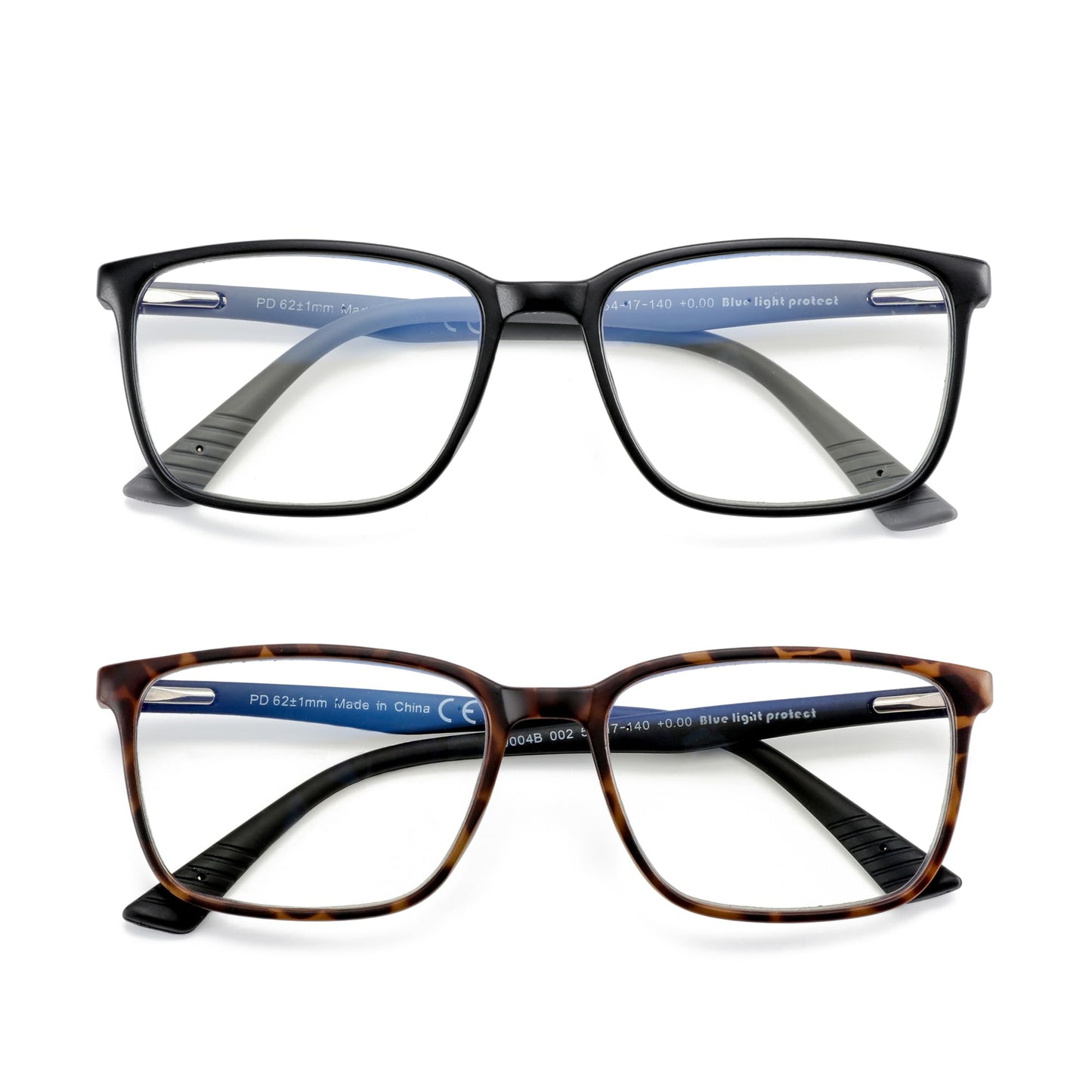 ZENOTTIC Blaulichtfilter Brille & Lesebrille Herren Eckige Rahmen-Leser Anti-Glanz Sport Computerbrille