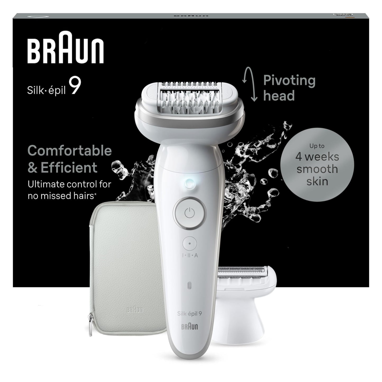 Braun Silk-épil 9 Beauty-Set, Epilierer Damen / Haarentferner, FaceSpa Gesichtshaarentferner, Aufsätze für Rasierer, Peeling, Reinigung Gesicht/Körper, Tasche, 9-995, weiß/flamingo