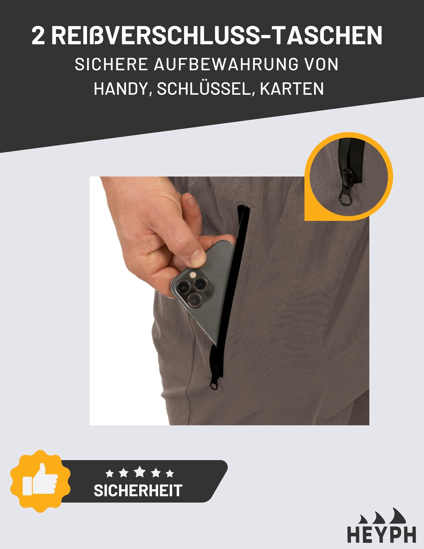 Men’s Designer Swim Shorts – Short Length with Zipper Pockets