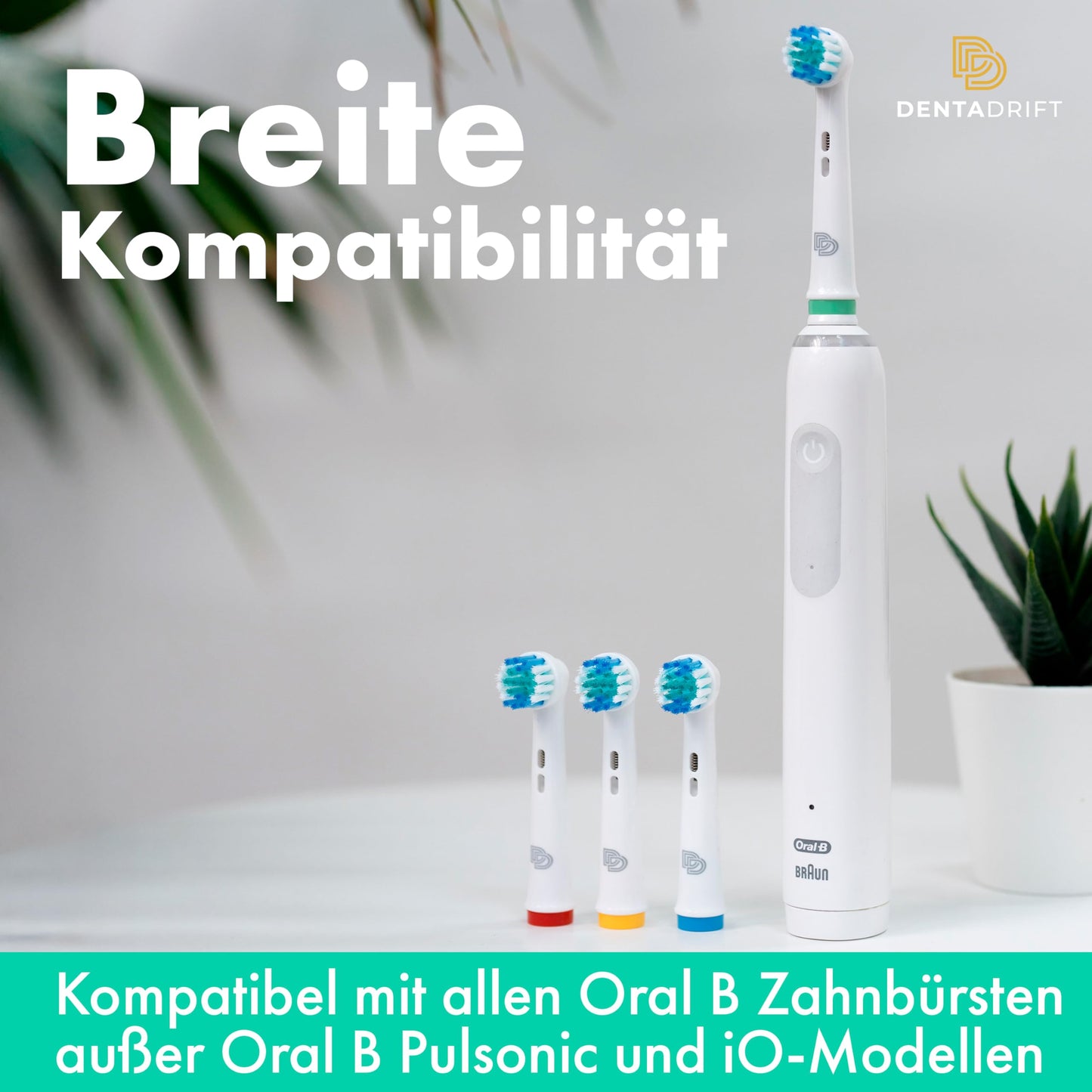 DentaDrift Präzisions-Elektrische Zahnbürstenköpfe, 4er-Pack kompatibel mit Oral B Aufsteckbürsten, Zahnbürstenaufsatz Oral B - Premium-Qualität, Verbesserter Plaque-Schutz
