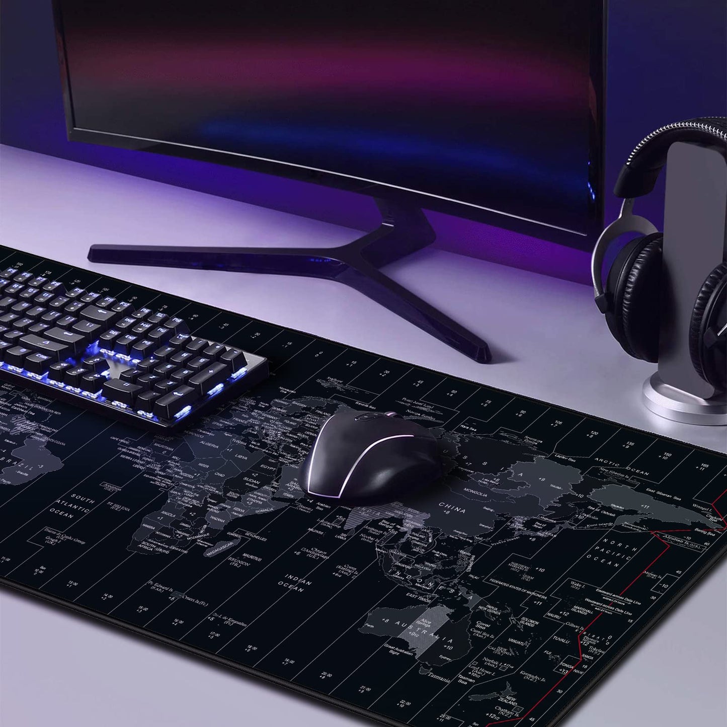 Anpollo Gaming Mouse Mat XXL 900 x 400 x 3 mm Non-Slip Desk Mat Table Mat Multifunctional Office Mouse Mat, Type 1