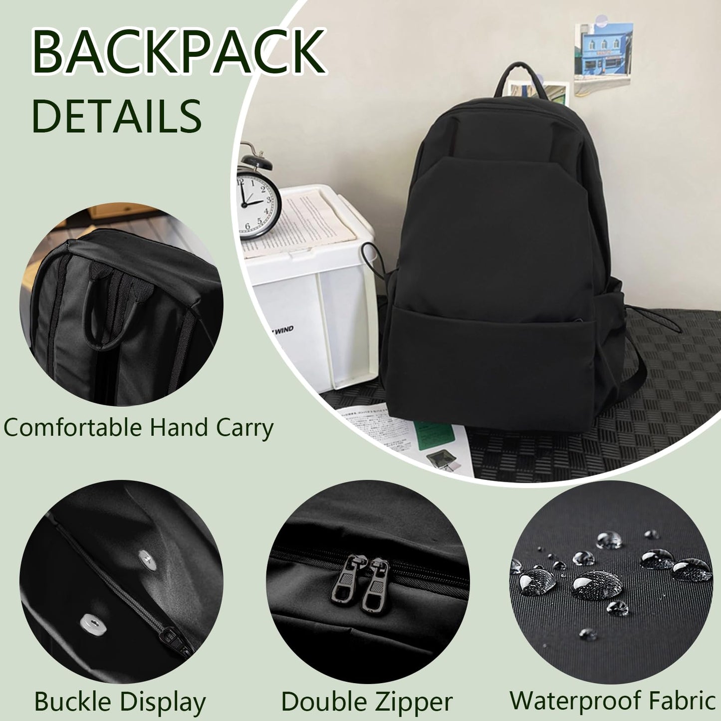 Water-Resistant 15.6" Laptop Backpack – Casual School Backpack
