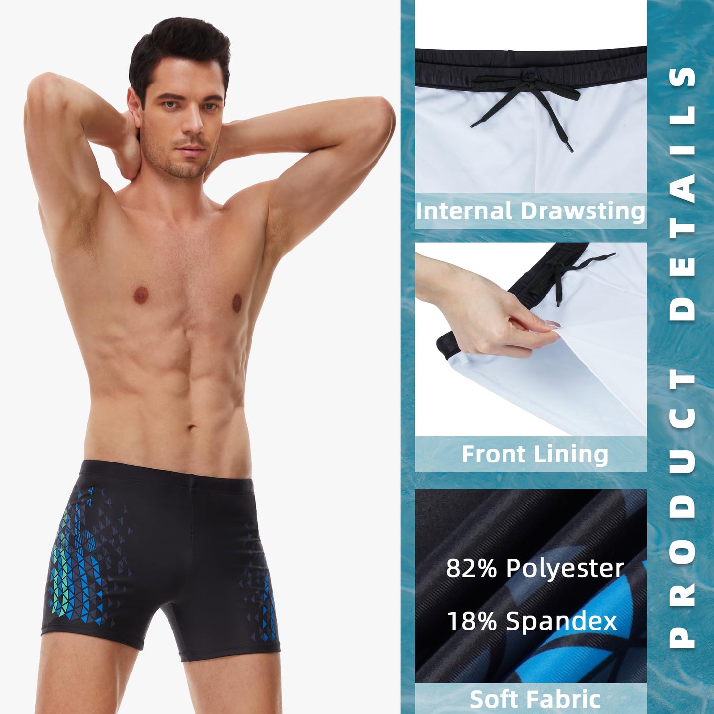 Men’s Short Swim Trunks – Quick-Dry, Hydrophobic Swim Shorts
