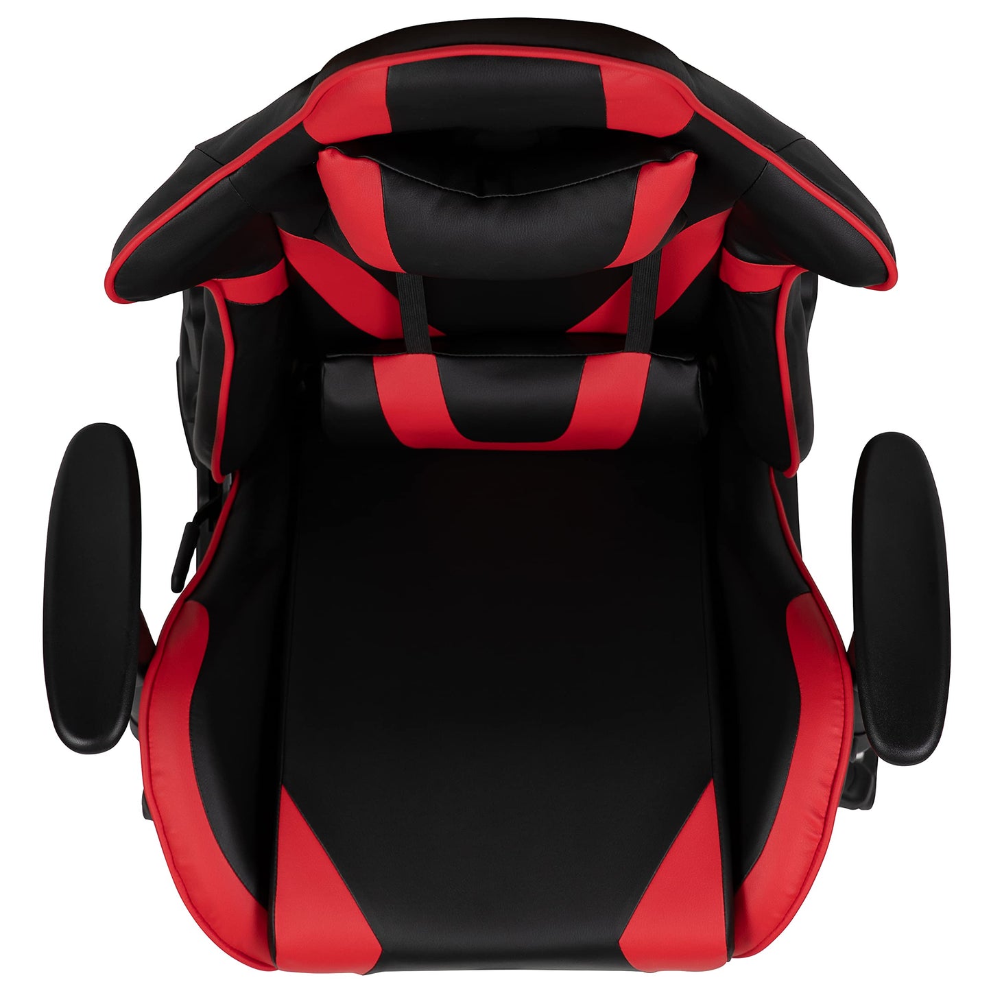 Flash Furniture X30 Gaming-Stuhl, ergonomischer Bürostuhl für PC- und Gaming-Setups, verstellbarer Rennsport-Stuhl mit vollständig verstellbarer Rückenunterstützung, schwarz mit weißer Verzierung