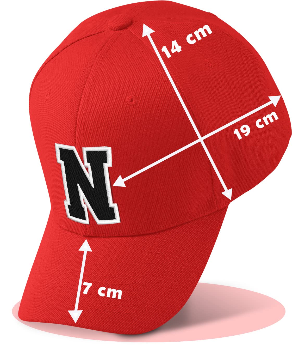 morefaz New Baseballkappe, rot, für Jungen, Mädchen, Kinder, Mütze, Unisex, A-Z, Alphabet