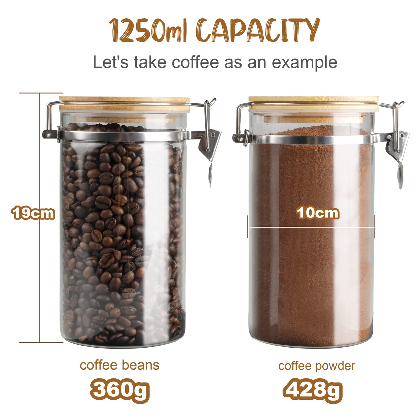 LIBWYS 12er Set Vorratsgläser mit Deckel Eckig Vorratsdose Glas - in 3 Größen: 720ml;1150 ml; 1580 ml - 12pcs Plus Edition