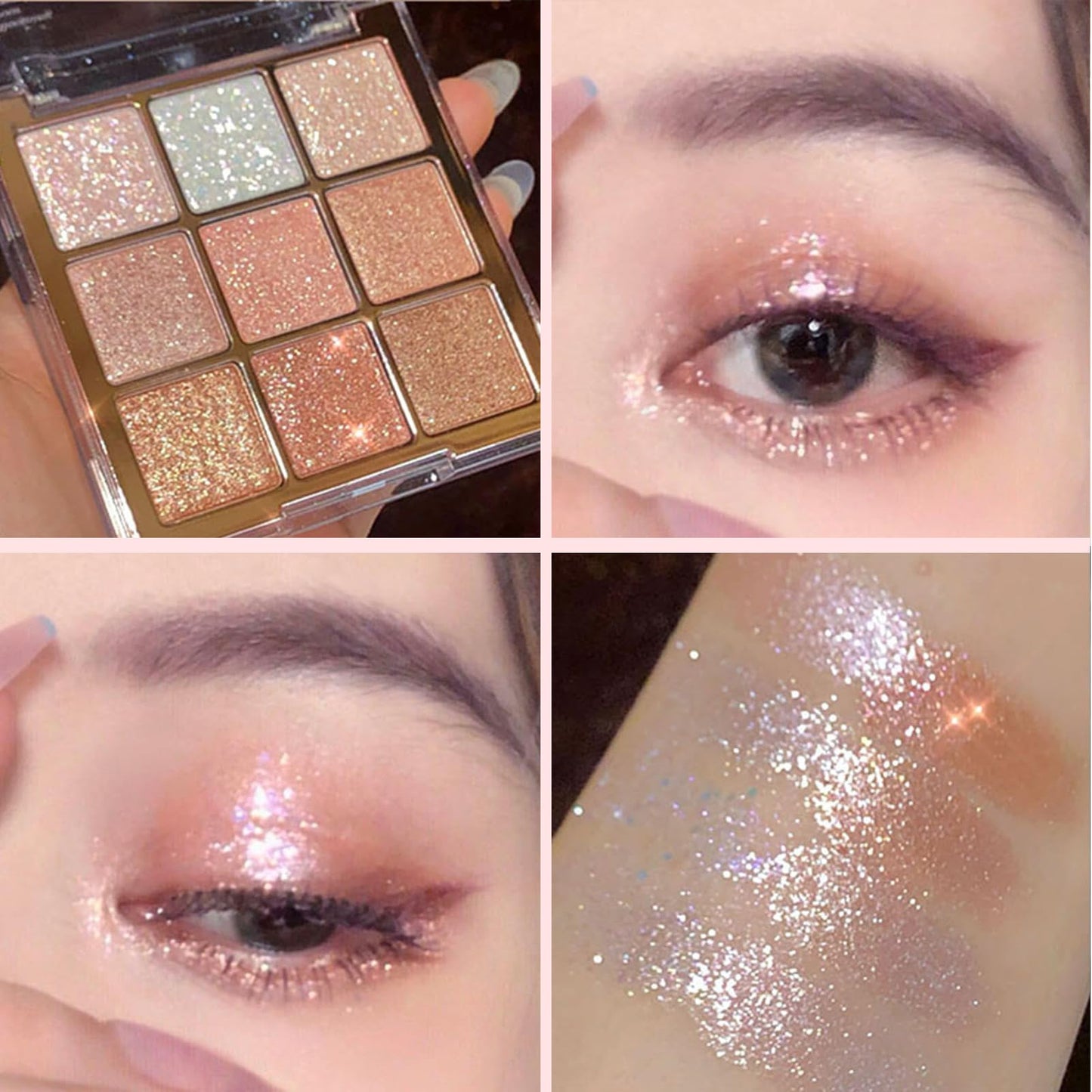 Lilbitty Nude Brown Eyeshadow Palette – Rose Gold & Dark Brown Bronze Highly Pigmented Long-Lasting Cream Eyeshadow for Brown Eyes
