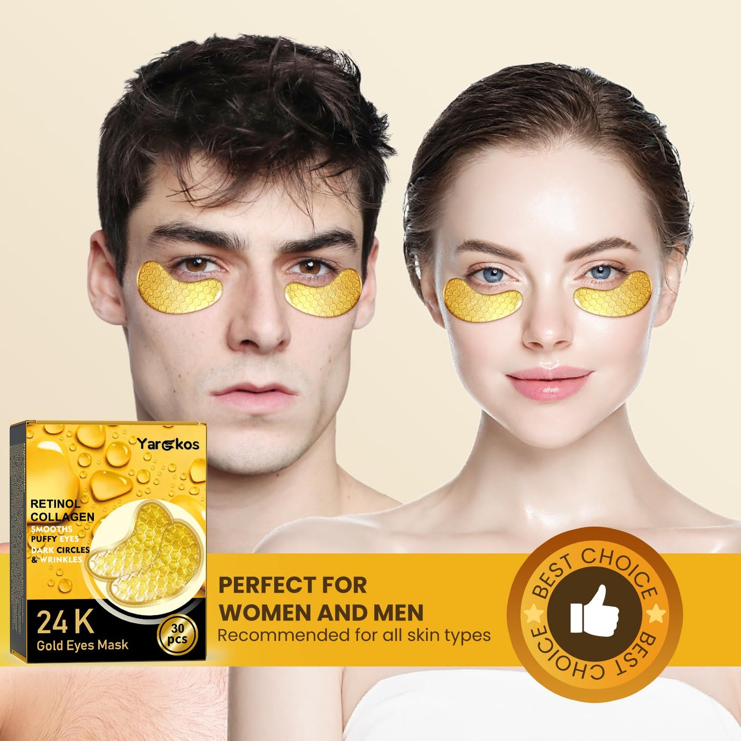 24K Gold Eye Patches – Anti-Aging & Hydrating Eye Mask