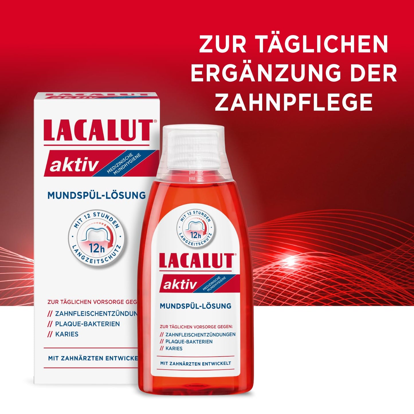LACALUT aktiv Mundspül-Lösung 300ml – Schützt das Zahnfleisch, erfrischt den Atem