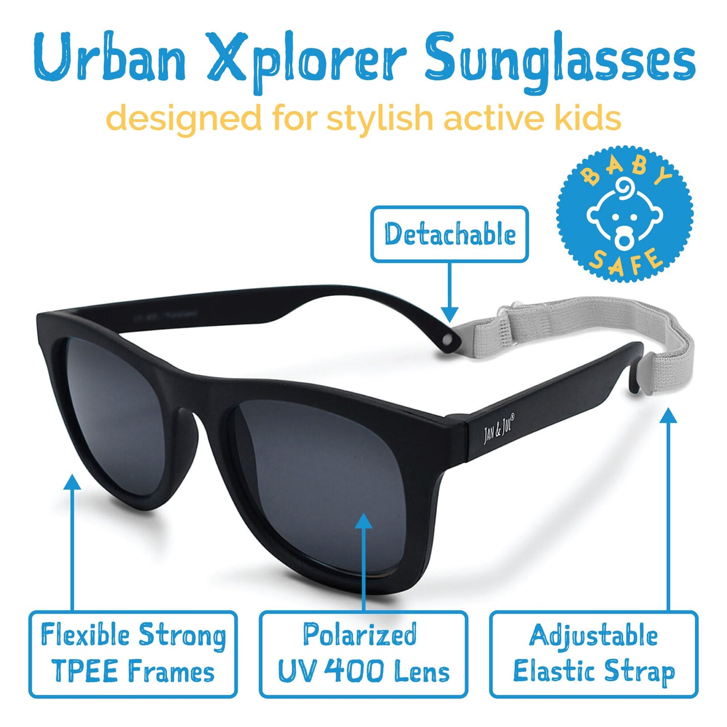 Jan & Jul Kinder UVA UVB-Schutz Flexible Sonnenbrille