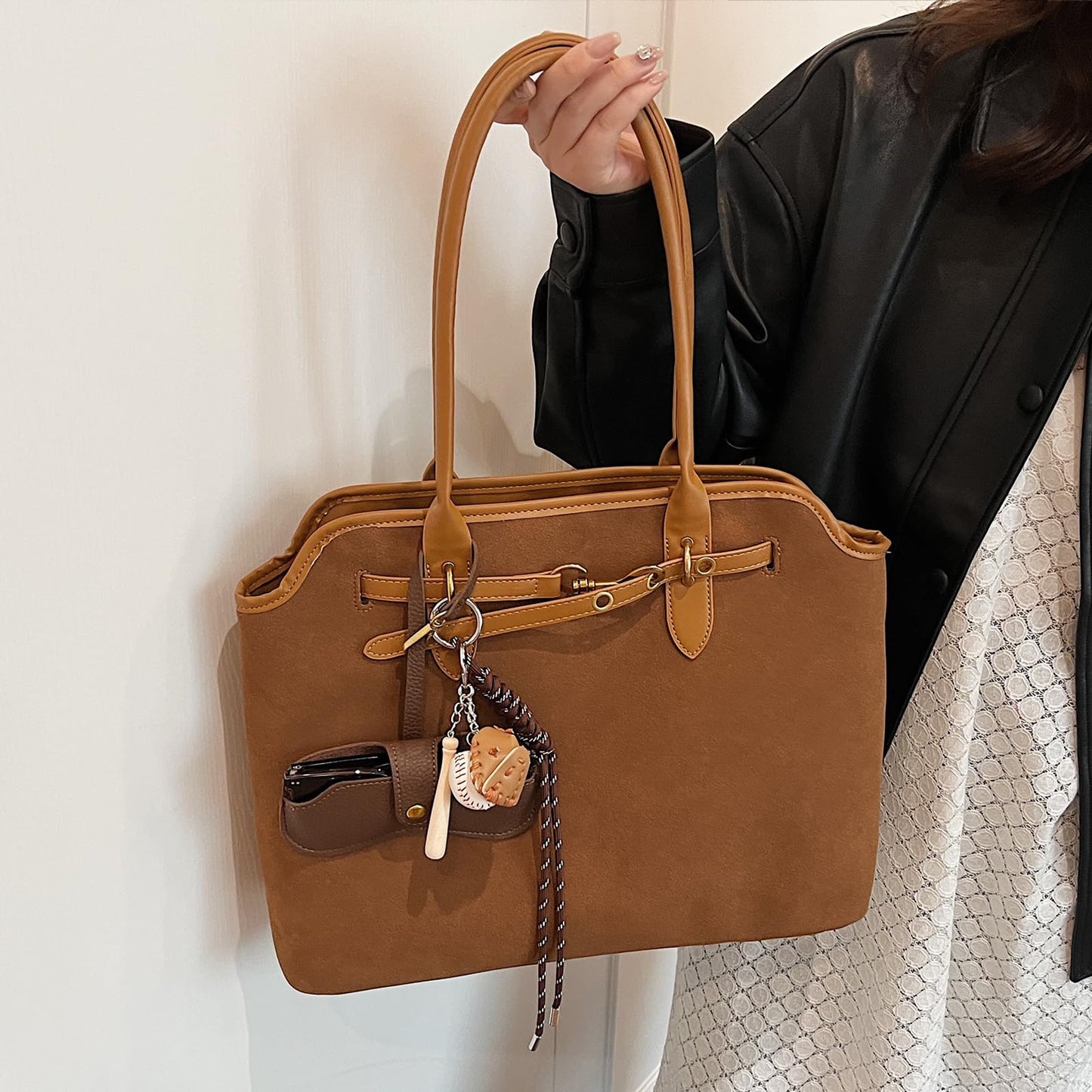 Unisoul Suede Handbag for Women