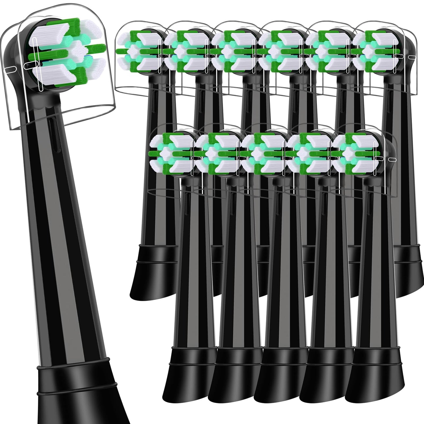 12er Aufsteckbürsten Kompatibel mit Oral B iO 3N 3 4 5 6 7 8 9 10 Series Zahnbürste Elektrische, IO Zahnbürste Aufsätze Für Zahnfleischpflege und Zahnreinigung (Schwarz/Weiß)