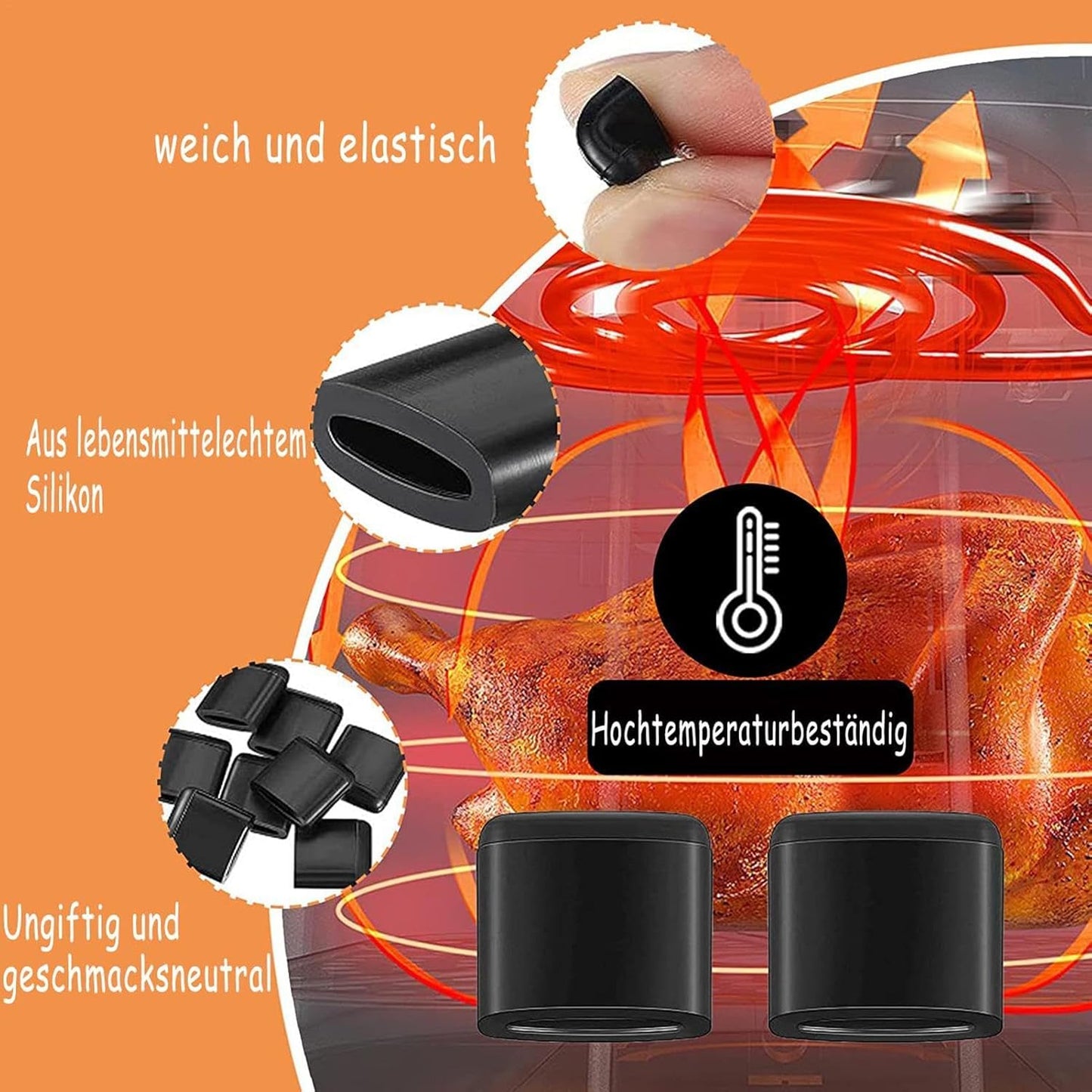 10 Stück Luftfritteuse Gummipuffer, Silikonstoßstange Für Heißluftfritteuse Tablett-Fußersatzzubehör Aus Silikon Anti-Kratz Schutz Abdeckungen Für Luft Fritteuse Küchengeräte