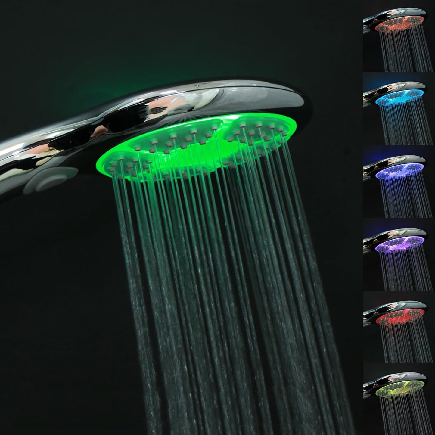 JINYOMFLY Regendusche Duschkopf mit LED, Regendusche mit LED Beleuchtung, Dusche Kopfbrause LED, 7 Farben Wechseln Automatisch, 2 Duschmodi
