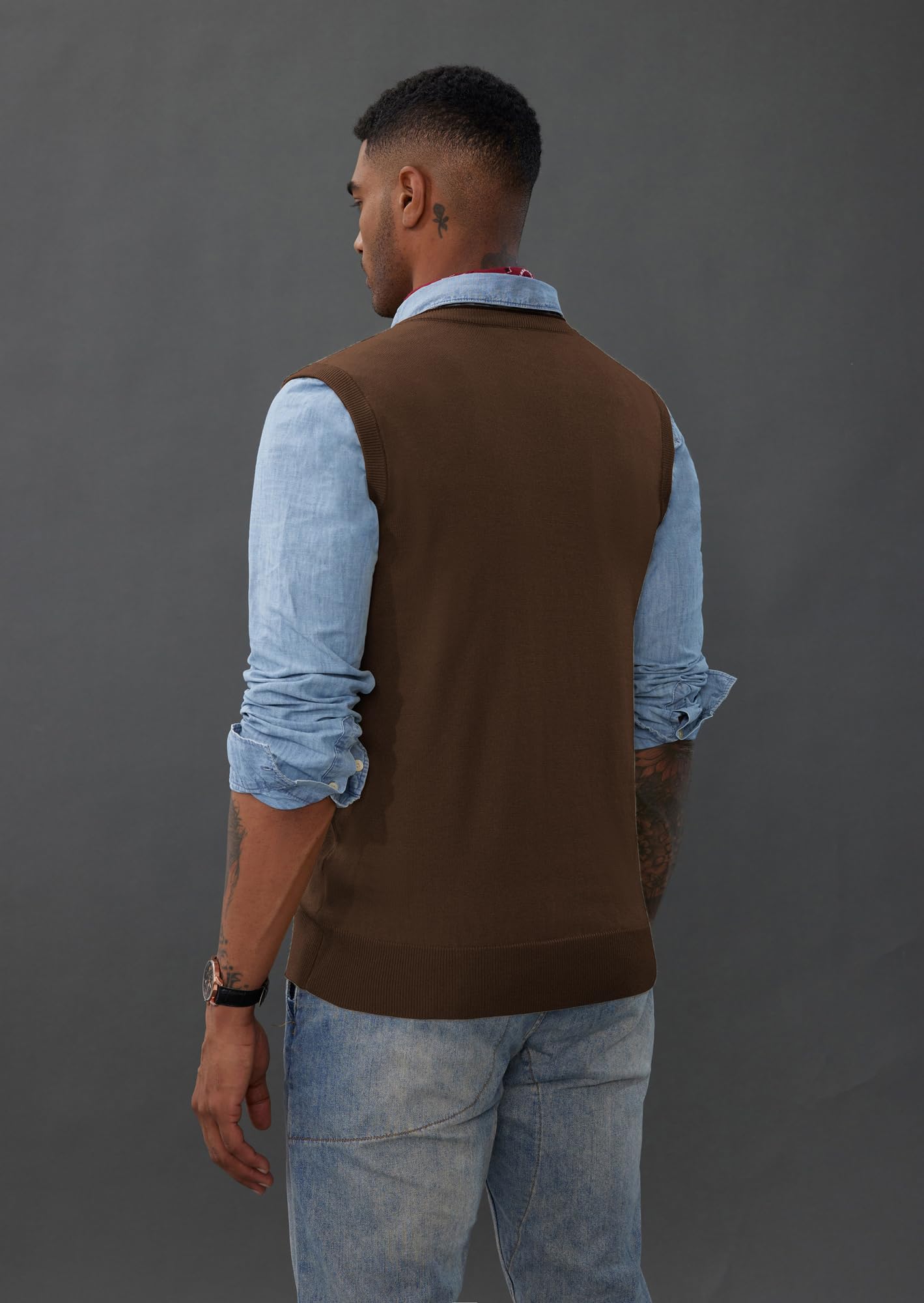 PJ PAUL JONES Men’s Sweater Vest – Wool Blend V-Neck Pullover