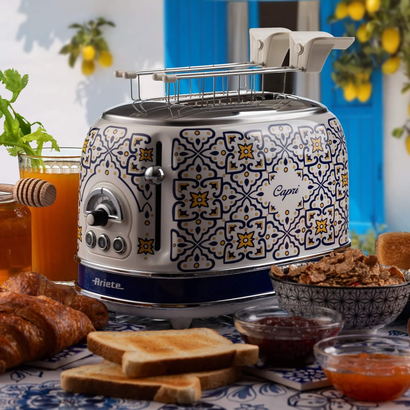 Ariete Vintage 155, 2-Scheiben-Toaster, Retro Toaster mit 6 Toaststufen, Automatischer Auswurf, Auftaufunktion, Herausnehmbares Krümelfach, Gehäuse aus Edelstahl, mit Sandwichzangen, 810W, Vert