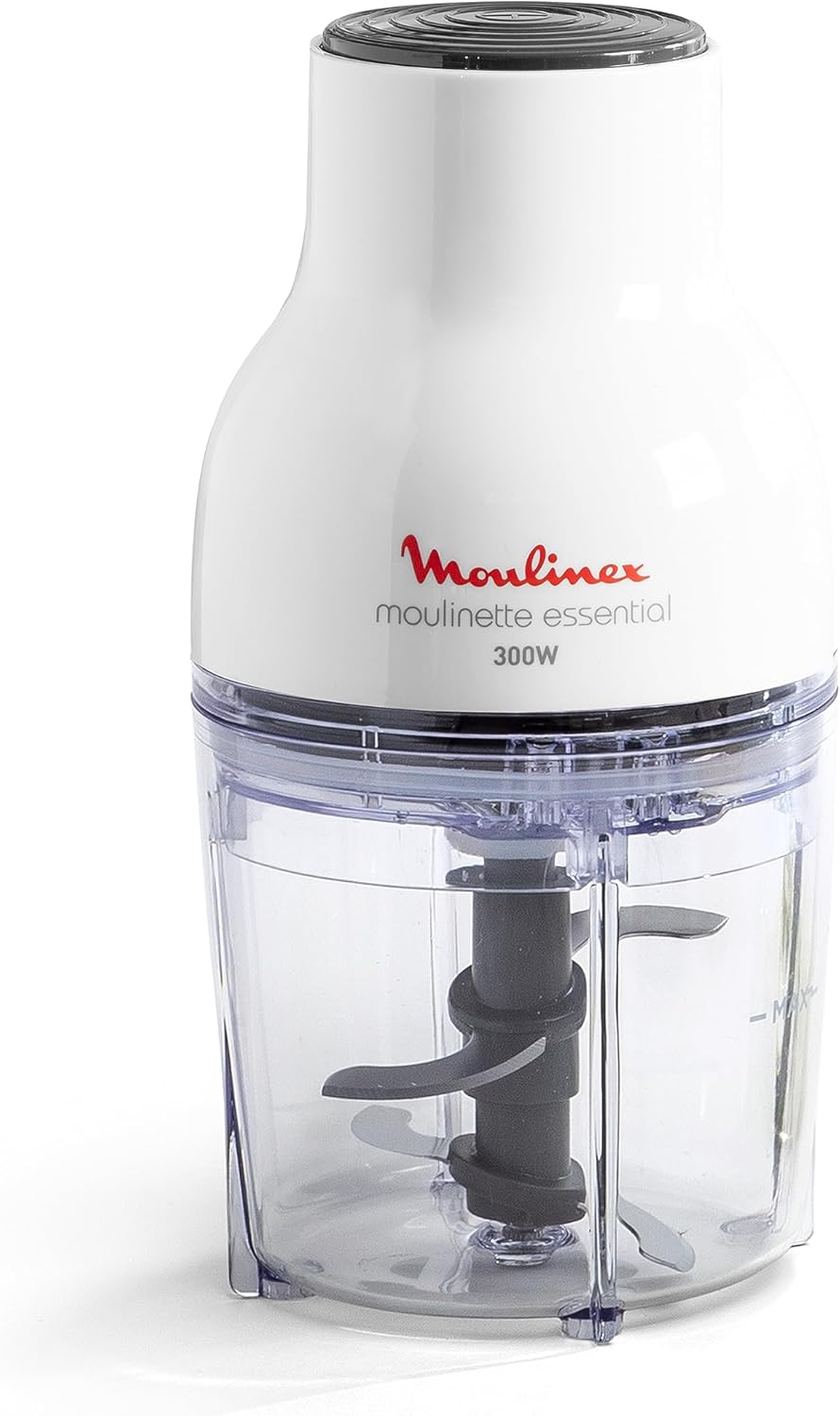 Moulinex Moulinette Essential DJ5201 3-in-1 Zerkleinererer, Mixen und Schneiden, Druckdeckel-System 300 W, Fassungsvermögen 0,4 l