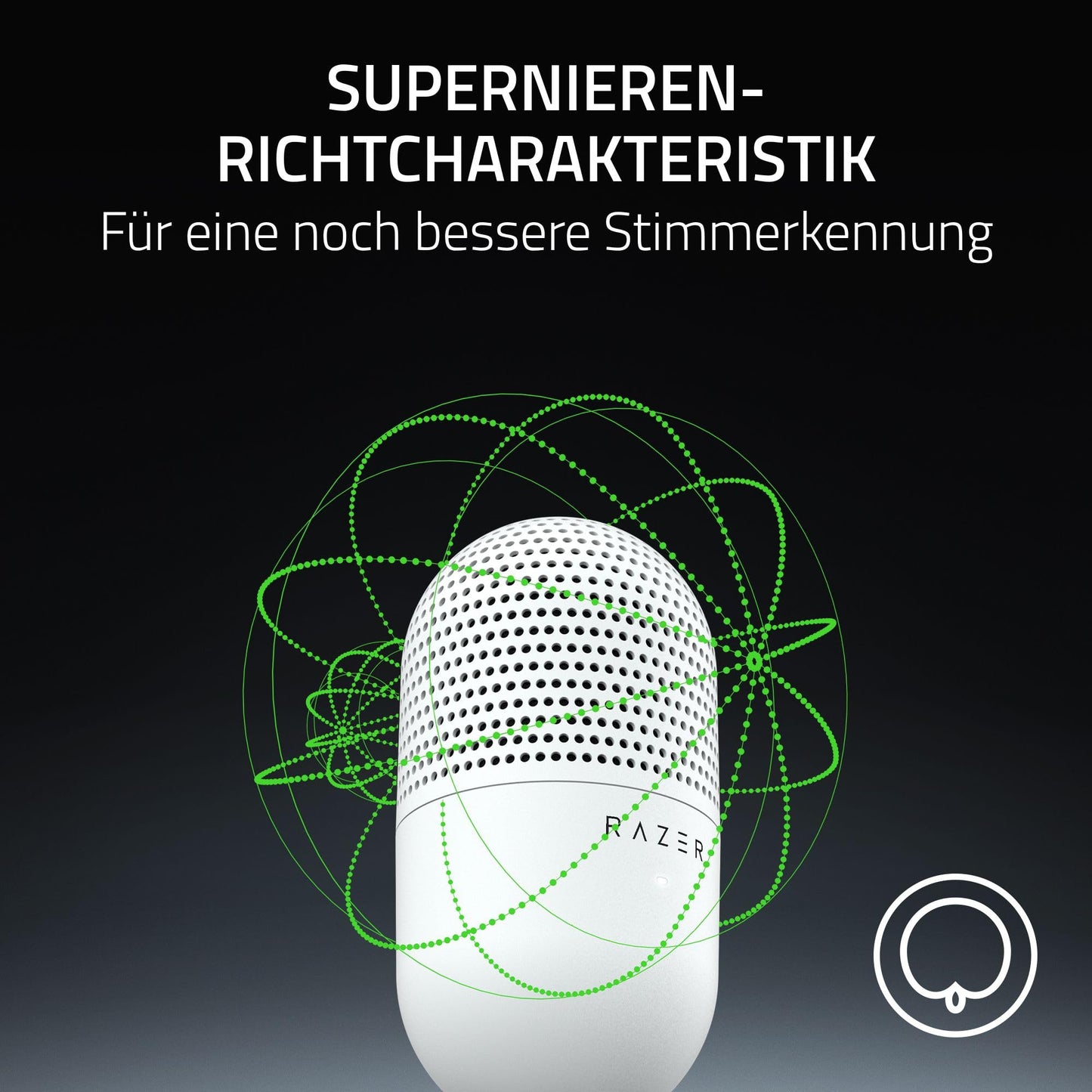 Razer Seiren V3 Mini - Ultrakompaktes USB-Mikrofon (14mm Supernieren Kondensatormikrofon, Tap-to-Mute-Sensor mit LED-Anzeige, integrierter Stoßdämpfer, Plug-and-Play Design) Schwarz