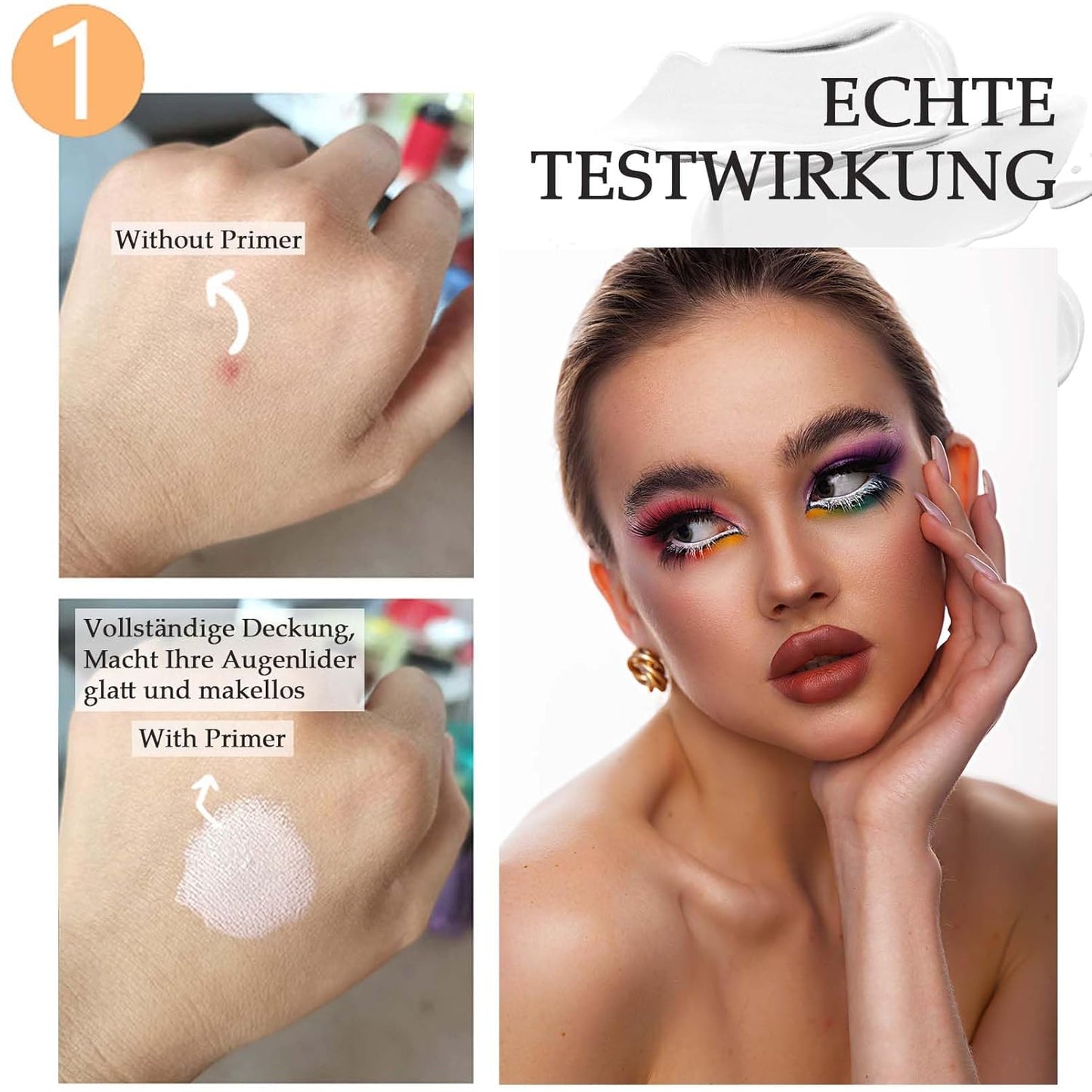 Eyeshadow Primer Base White Smooth Long-Lasting Formula for Intensified Eyeshadow