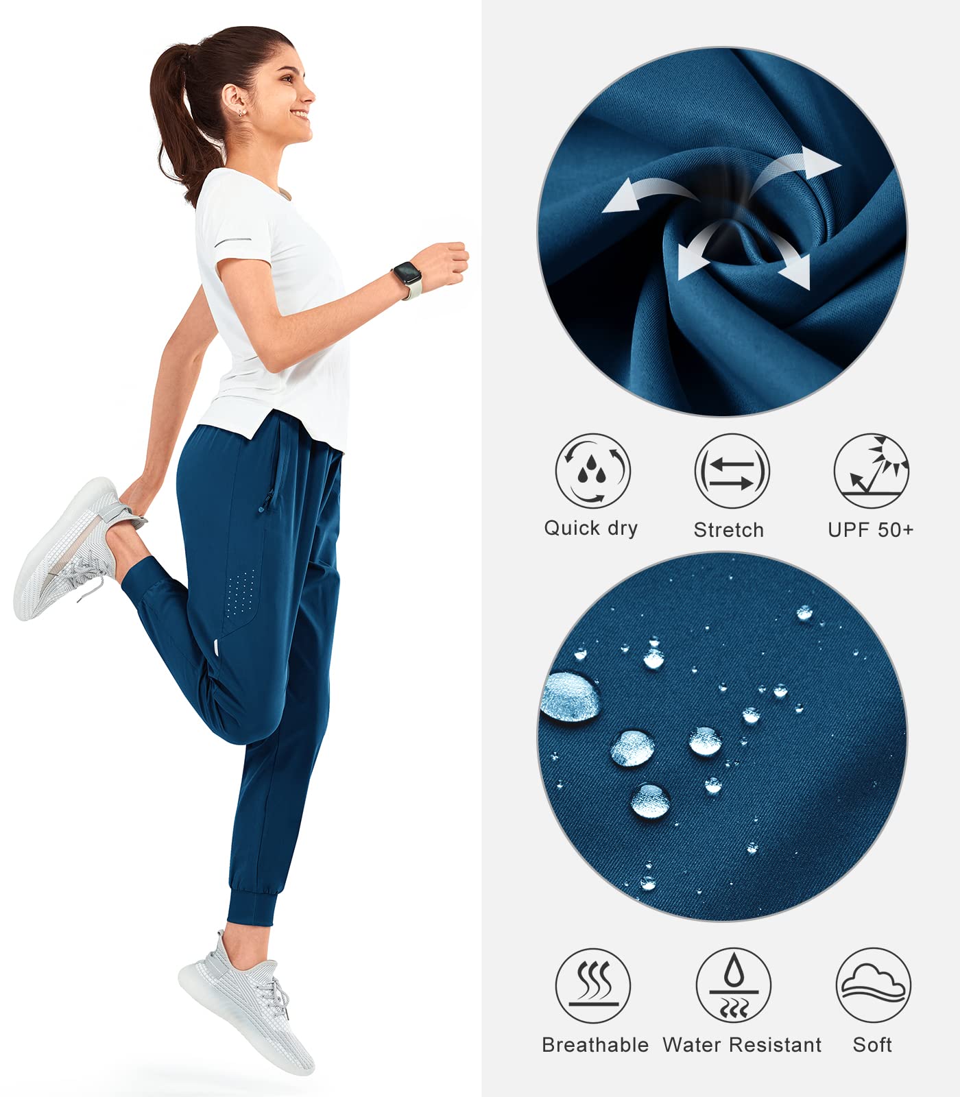 NORTHYARD Women's Lightweight Quick-Dry Training Pants