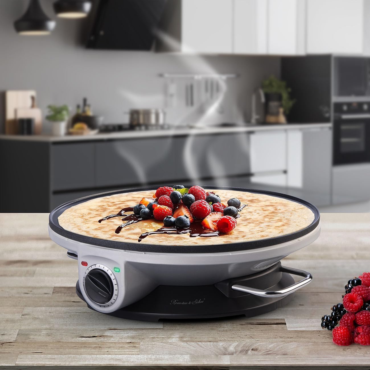Rosenstein & Söhne XXL-Crêpes-Maker mit Antihaftbeschichtung, 1.200 Watt, Ø 32 cm