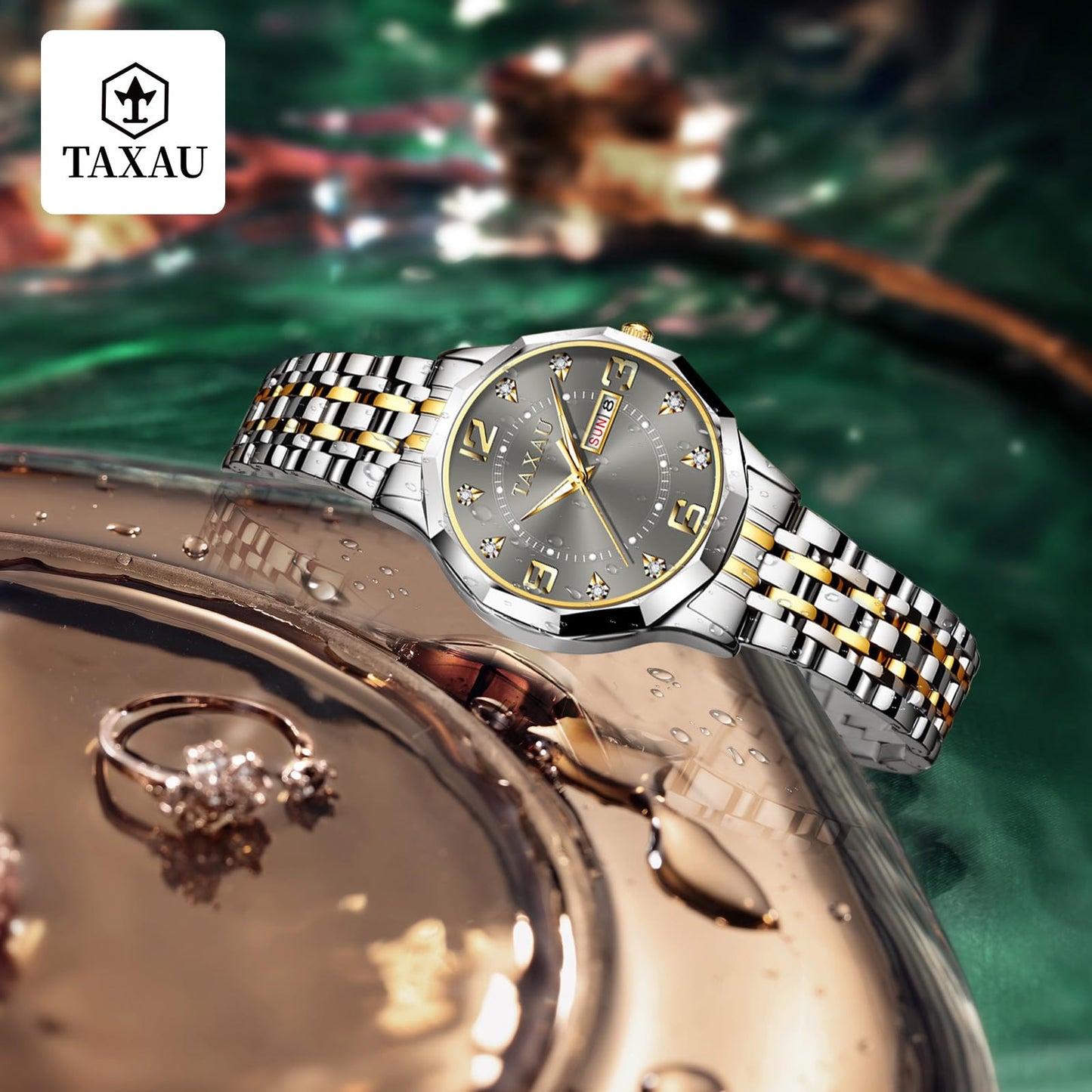 Taxau Uhr Frauen Luxus Edelstahl Uhren Frauen Kleid für Frauen wasserdichte Analog Quarz Damenuhren Klassische Reloj para Mujer