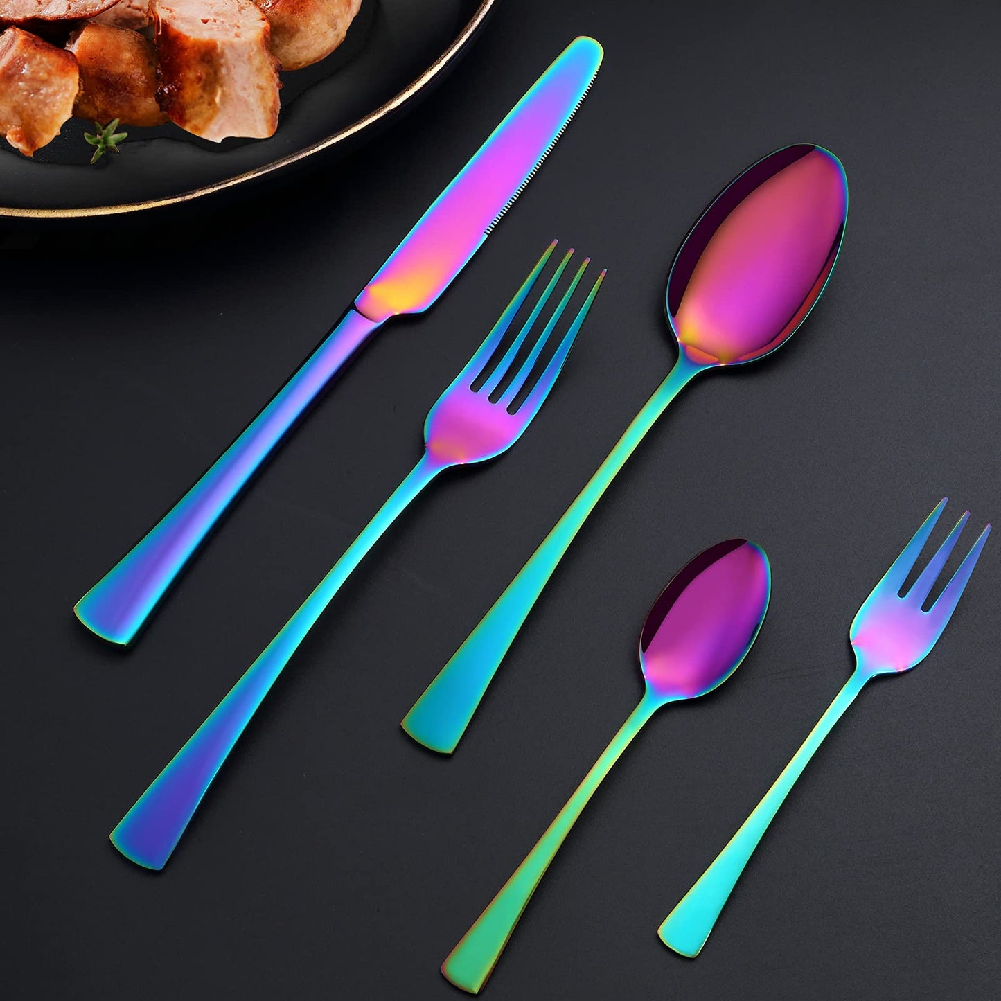 Bestdin Besteck Set 6 Personen, 30 teilig Edelstahl Besteckset, Essbesteck Set mit Messer Gabel Löffel, Hochwertiges Edelstahlbesteck, Spülmaschinenfest.