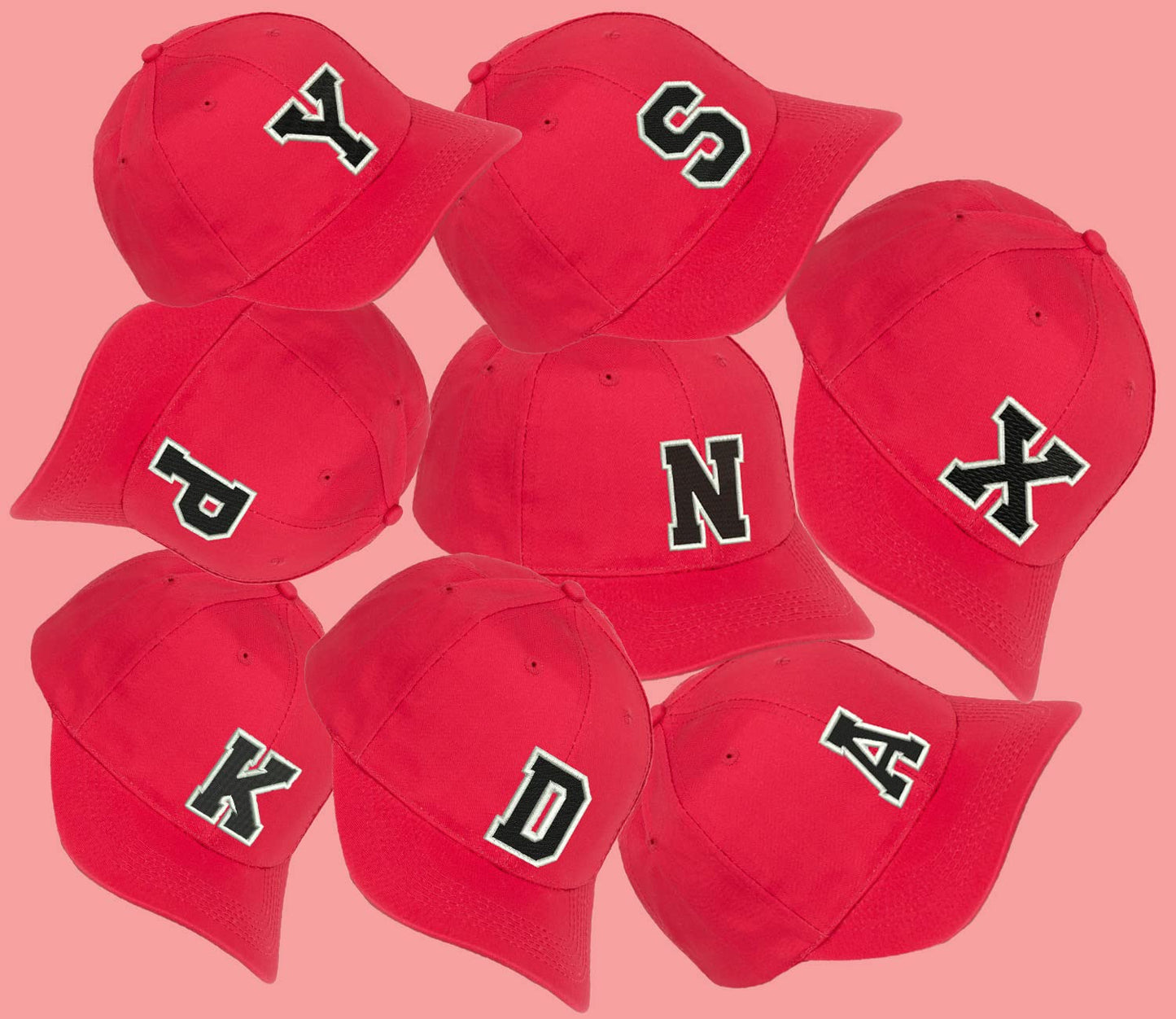 morefaz New Baseballkappe, rot, für Jungen, Mädchen, Kinder, Mütze, Unisex, A-Z, Alphabet
