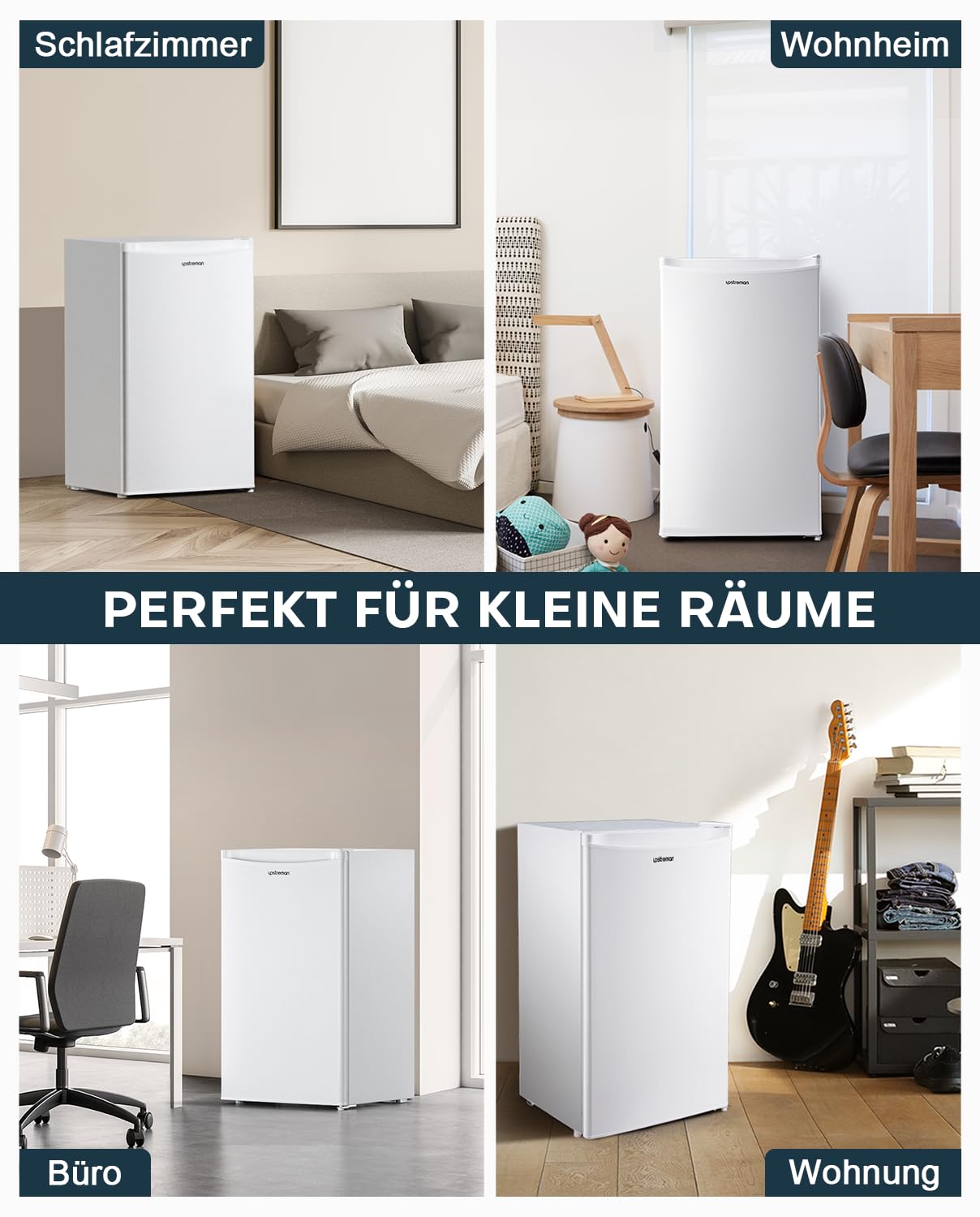 Upstreman 91L Refrigerator with Freezer, Small Refrigerator with Vegetable Compartment and Freezer, Adjustable Thermostat, Mini Fridge for Dorm, Office, Bedroom, White-BR321
