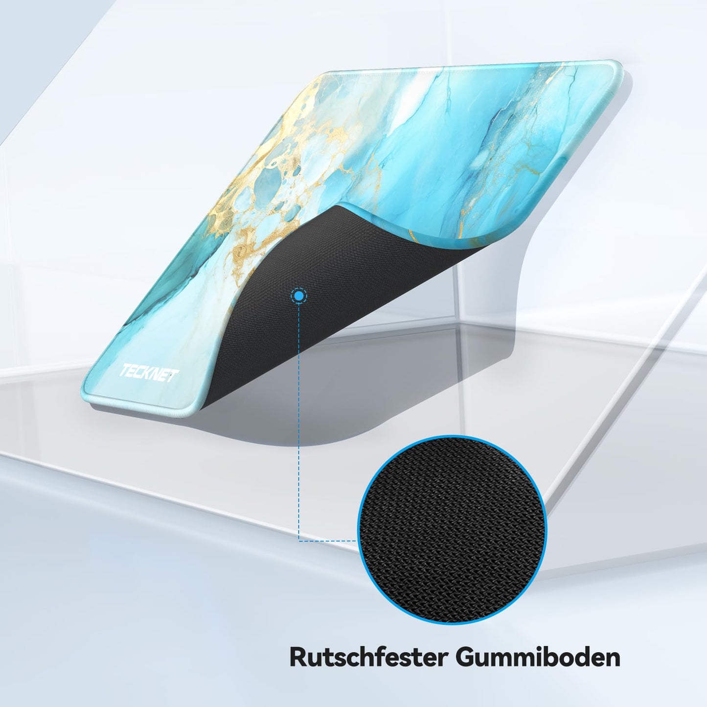 TECKNET Mauspad, 280 x 210 mm Gaming Mousepad mit Wasserdicht und Rutschfester Gummi für PC-Büro, Arbeit, Gaming, Studium, Laptop, Computer, Zuhause-Schwarz
