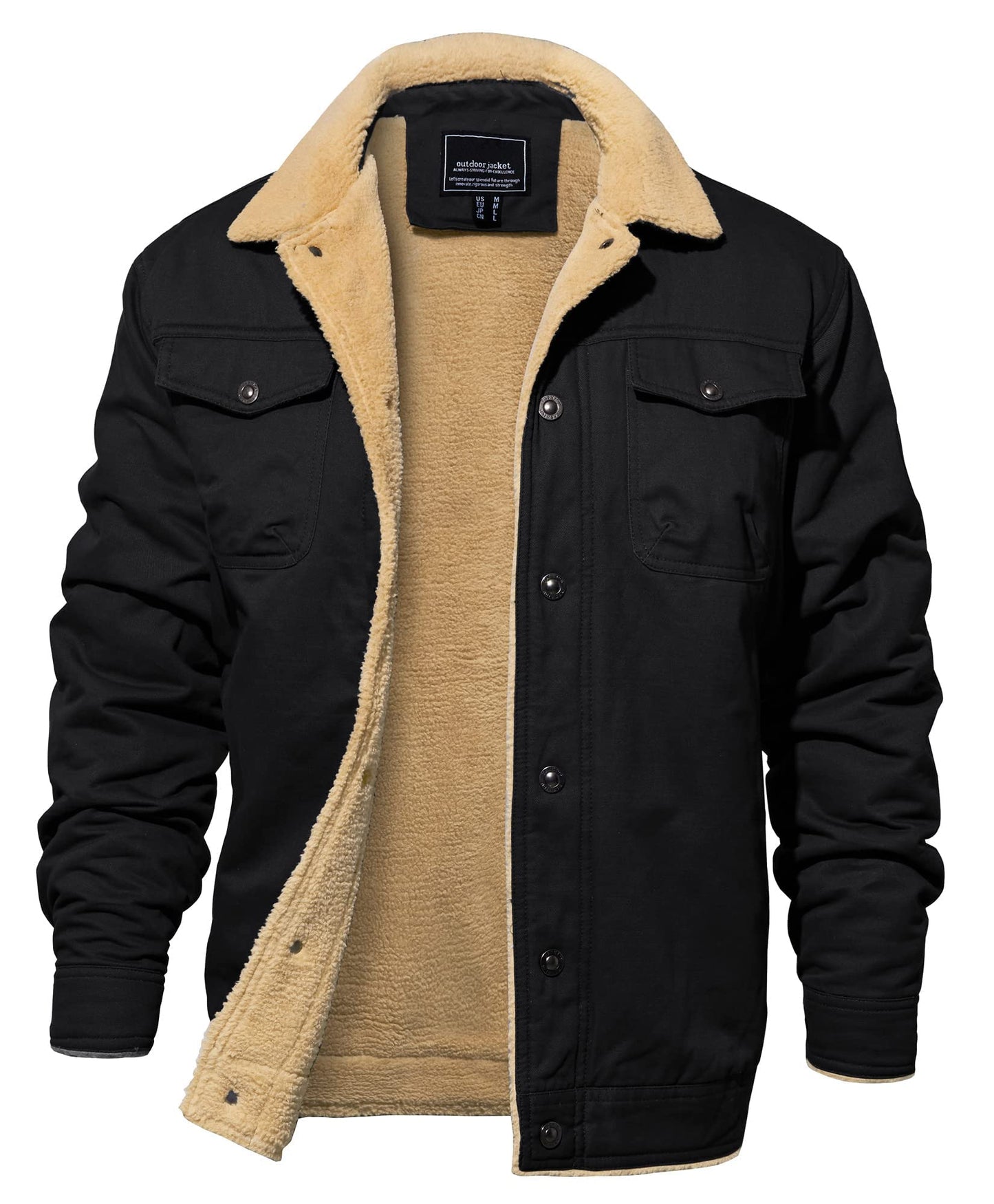 EKLENTSON Men’s Winter Jacket – Fleece Lined Cargo Coat