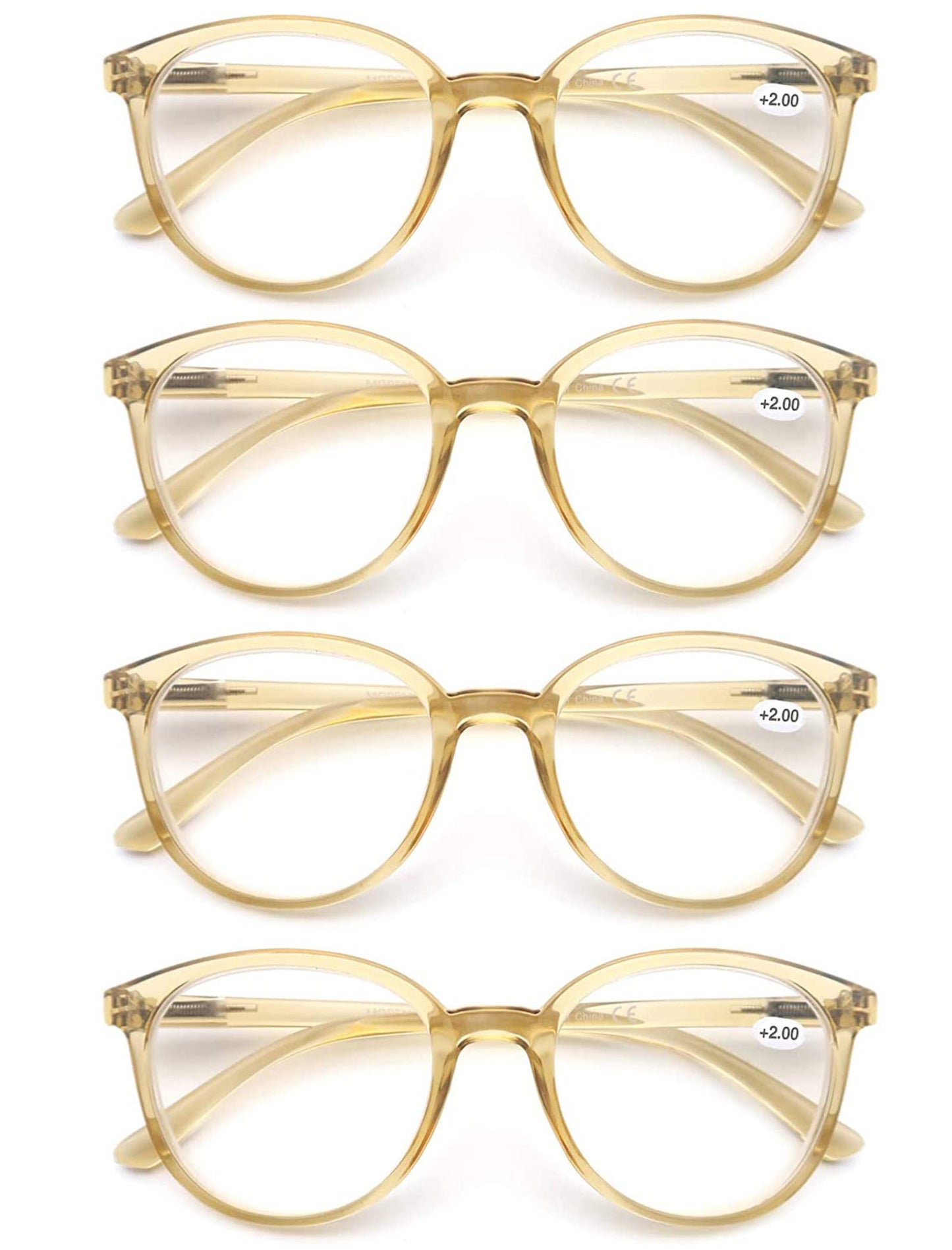 MODFANS (4 Pack) Lesebrille 2.5 Rund Herren Damen,Gute Brillen,Hochwertig,Mode,Komfortabel,Super Lesehilfe,fur Frauen