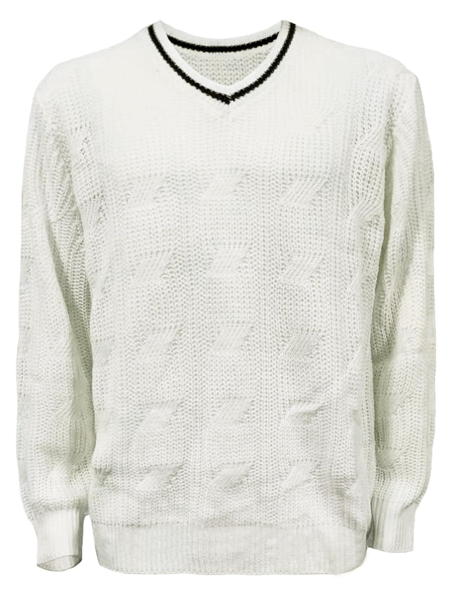 AIEOE Men’s V-Neck Cable Knit Sweater – Long Sleeve Casual Pullover