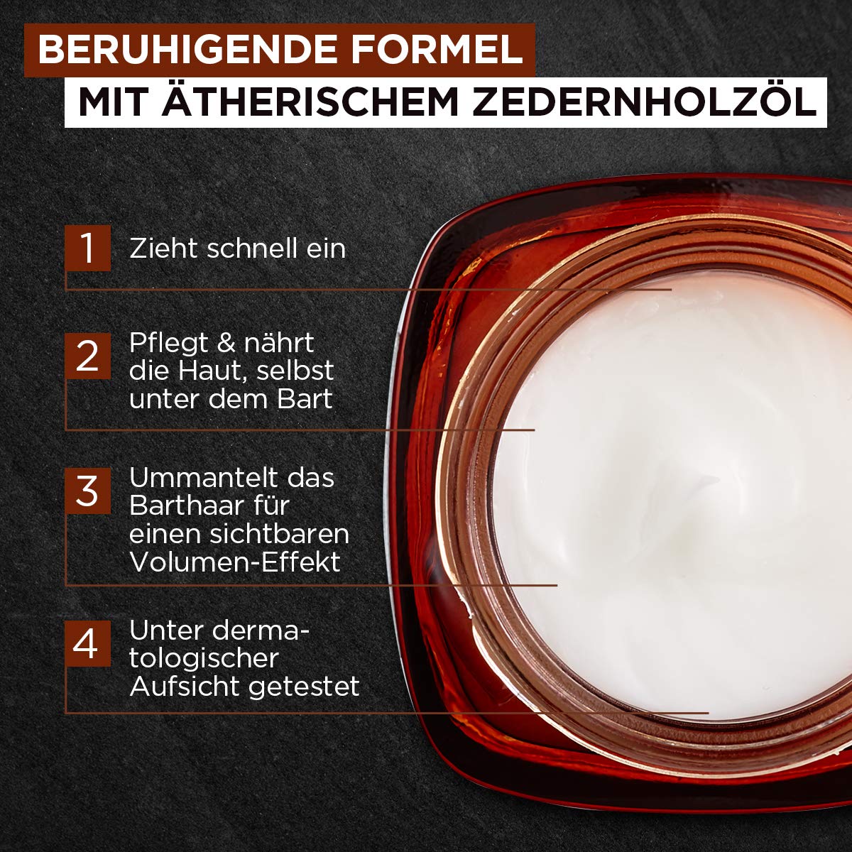 L'Oréal Men Expert Bartbalsam Bart + Haut für Männer, Unterstützung beim gesunden Bartwachstum, Bartpflege für Herren mit ätherischem Zedernholzöl, Barber Club, 1 x 50 ml