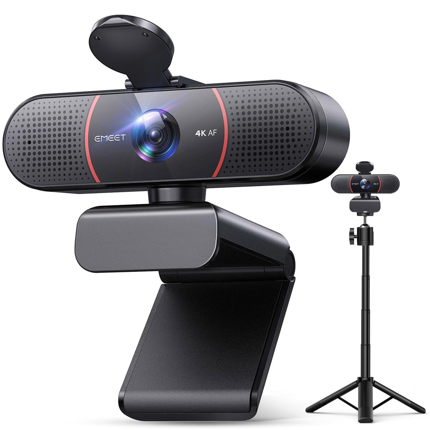 EMEET Full HD Webcam - C960 1080P Webcam mit Objektivabdeckung & Dual Mikrofon, 90 ° Streaming Kamera mit Automatische Lichtkorrektur, Plug & Play, für Linux, Win10, Mac OS