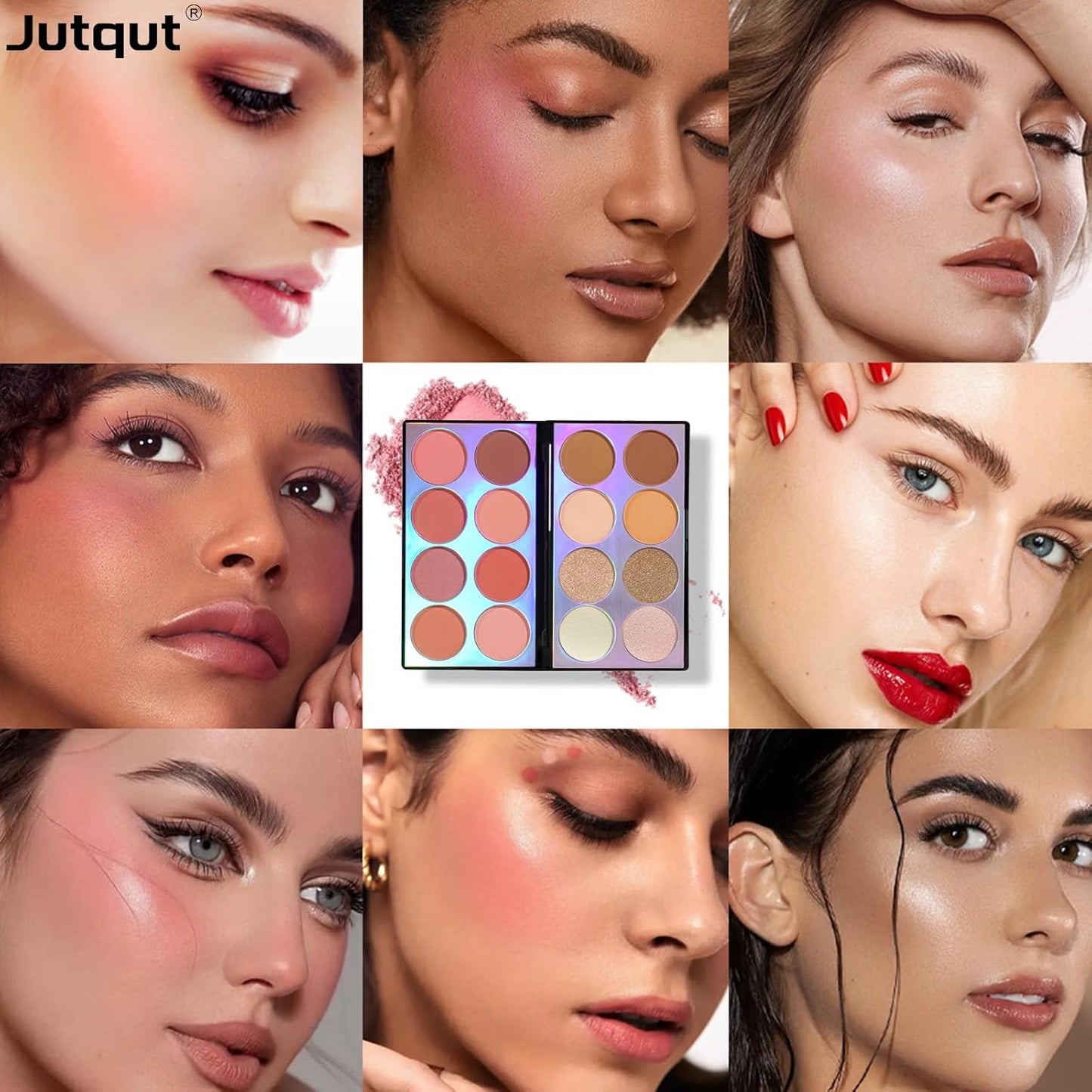 Jutqut 16 Colours Blush Contour Highlighter Makeup Palette