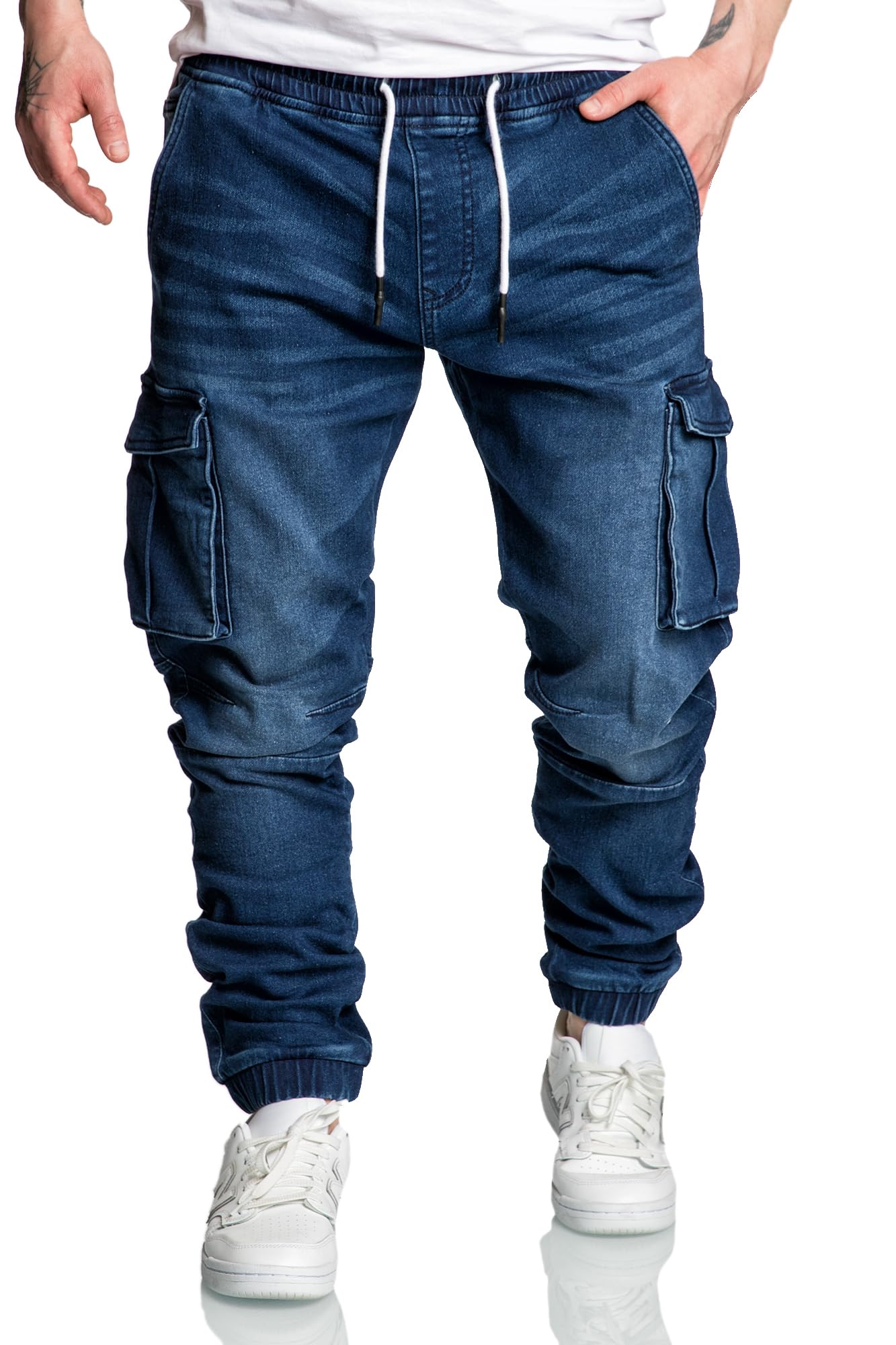 Amaci&Sons Men’s Cargo Sweat Jeans