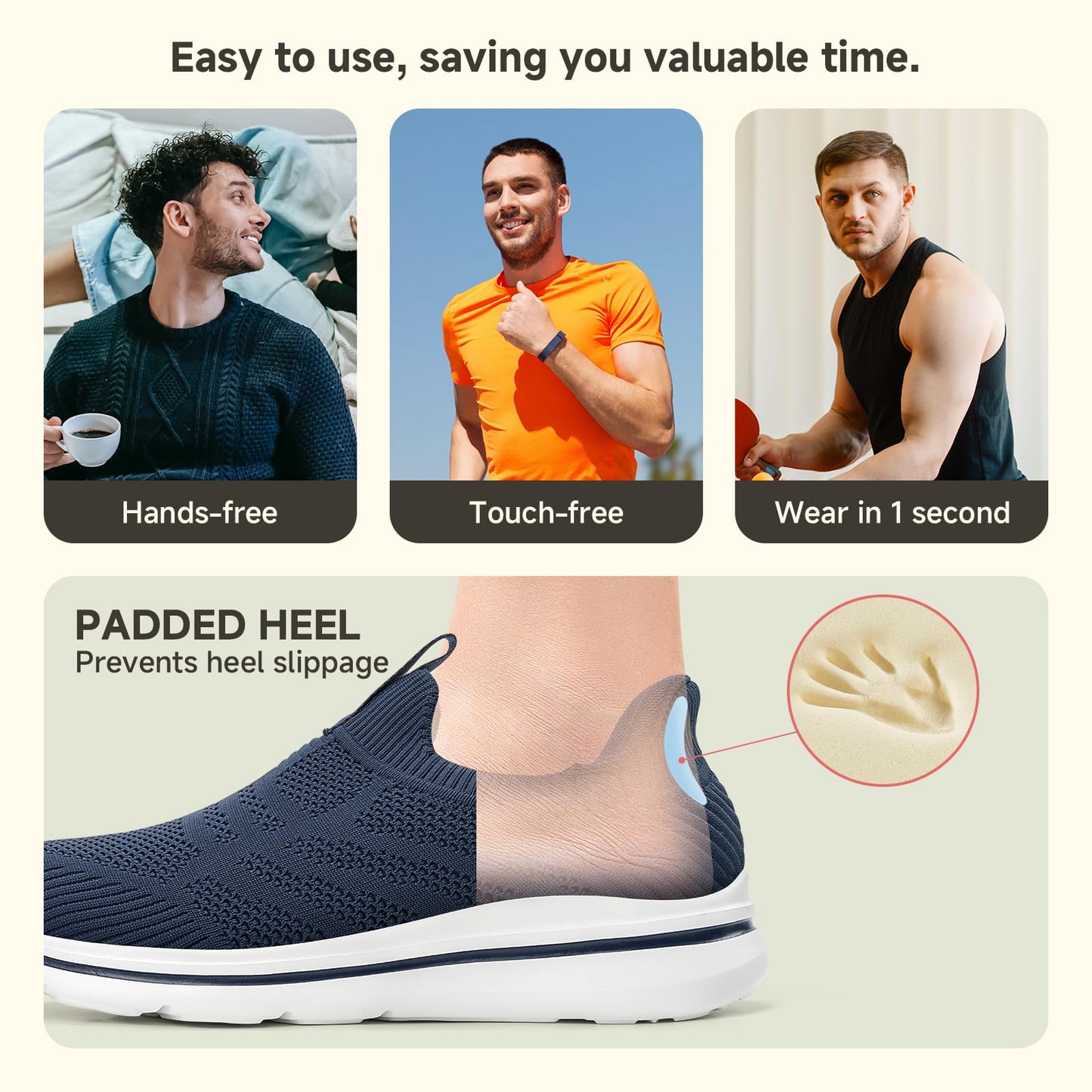 ODCKOI Men’s Slip-On Sneakers – Hands-Free, Lightweight & Training Shoes