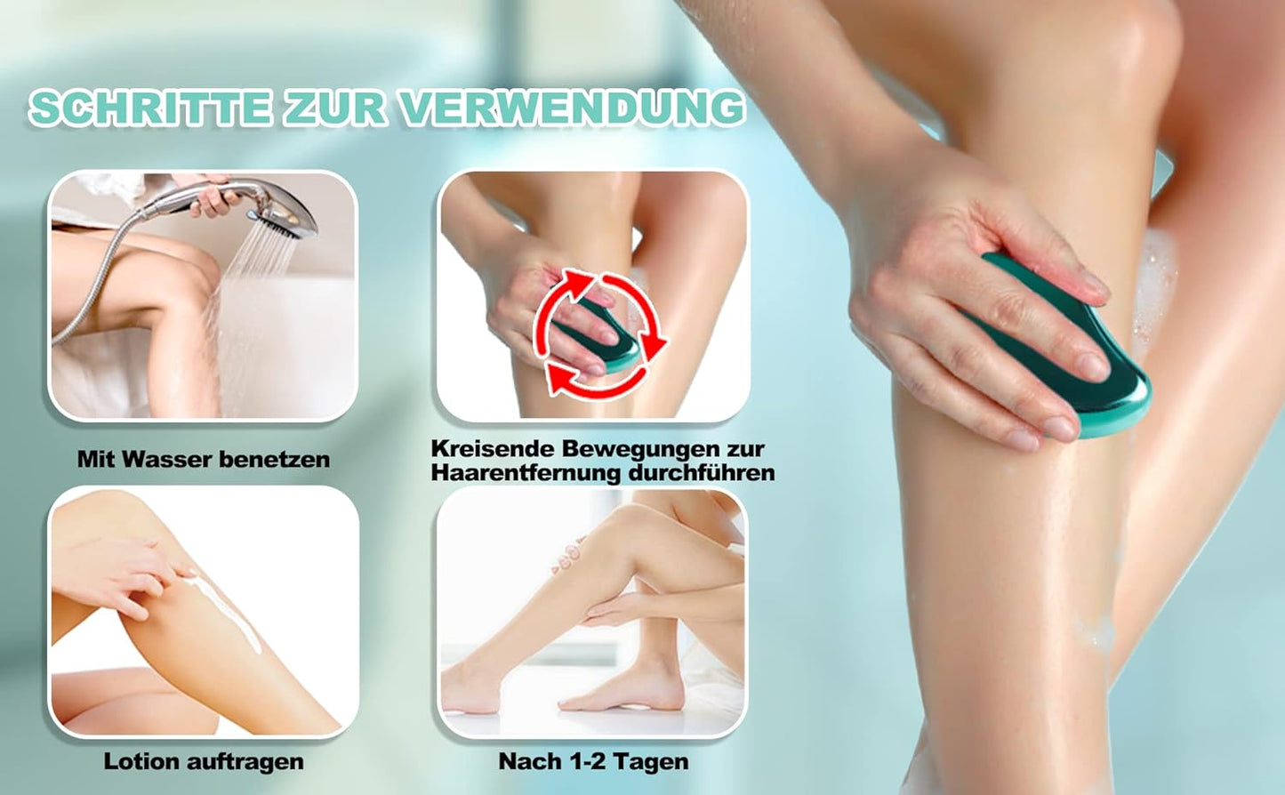 LEBEXY Nano Haarentferner Stein Damen | Crystal Haarentferner | Kristall Haarradierer | Haarentfernung Ohne Rasieren Schmerzen & Schneiden | Schmerzloser Haarentfernungsgerät Epilierer Werkzeug