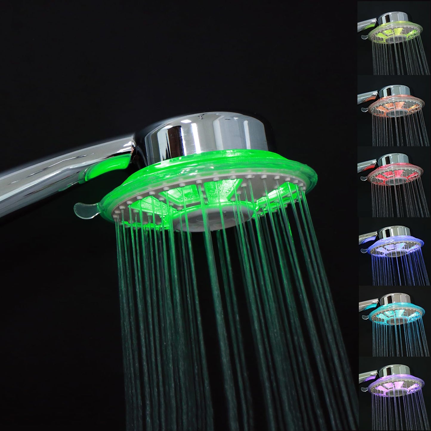 JINYOMFLY Regendusche Duschkopf mit LED, Regendusche mit LED Beleuchtung, Dusche Kopfbrause LED, 7 Farben Wechseln Automatisch, 2 Duschmodi