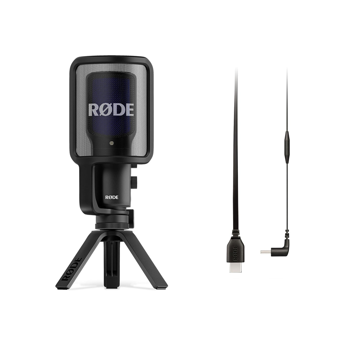 RØDE NT-USB+ Professionelles USB-Mikrofon für Profi-Audioaufnahmen direkt auf dem Computer oder Mobilgerät, schwarz