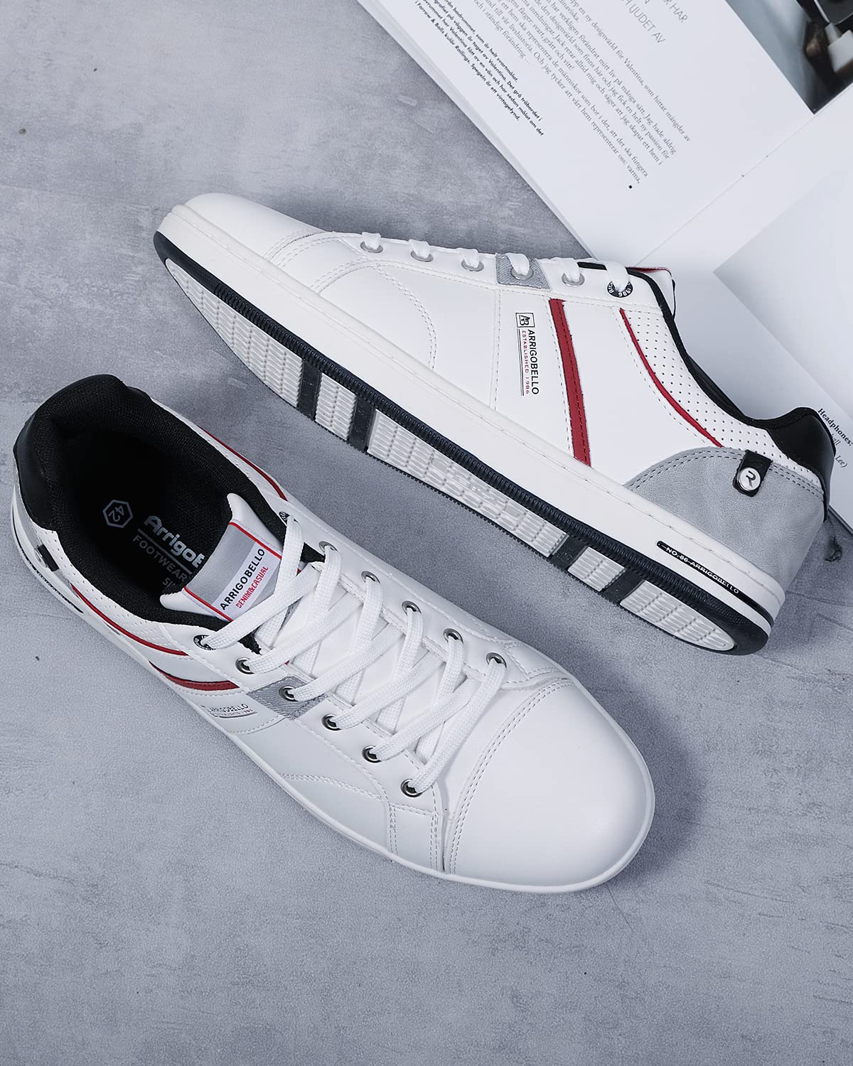 Men’s Casual Leather Sneakers – Lightweight Outdoor Trainers for Walking & Hiking