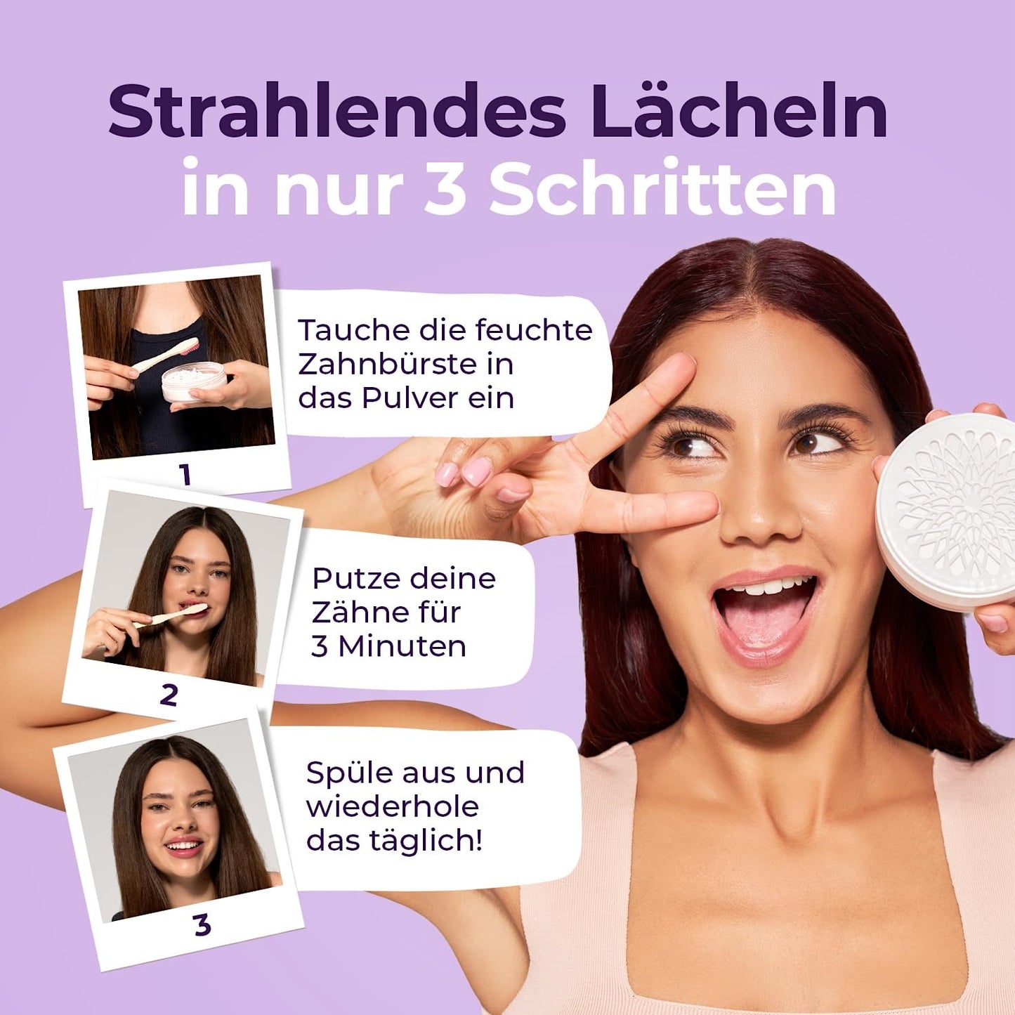 OnlySmile Teeth Whitening Powder – Zahnaufhellung Testsieger 2024 – Zahnpulver für Weiße Zähne – Bleaching Zähne gegen Zahnverfärbungen – Zahnbleaching & Aufhellung – Zähne Bleaching Zuhause