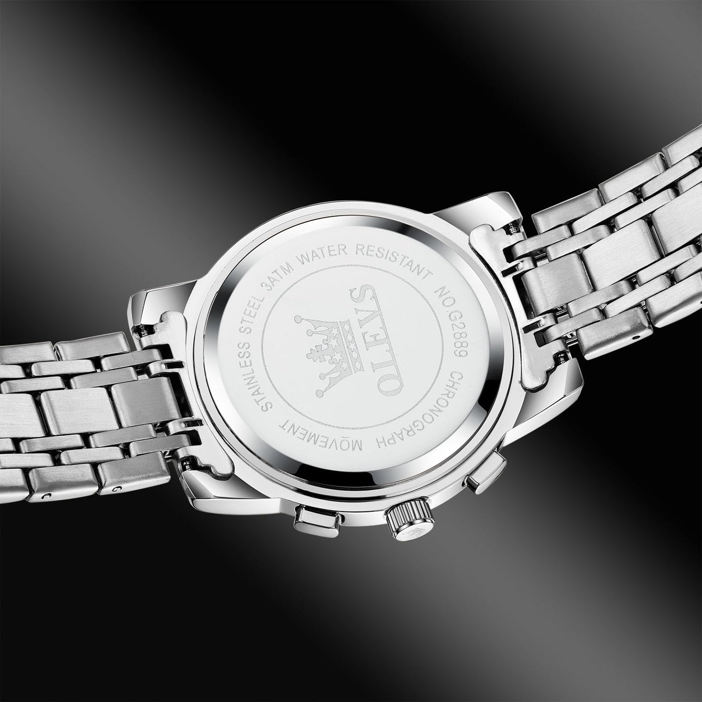 OLEVS Uhren Herren, Edelstahl Analoger Quarzuhr, Multifunktionale Diamanten Herrenuhren, Klassisches Luxuskleid Herrenuhr