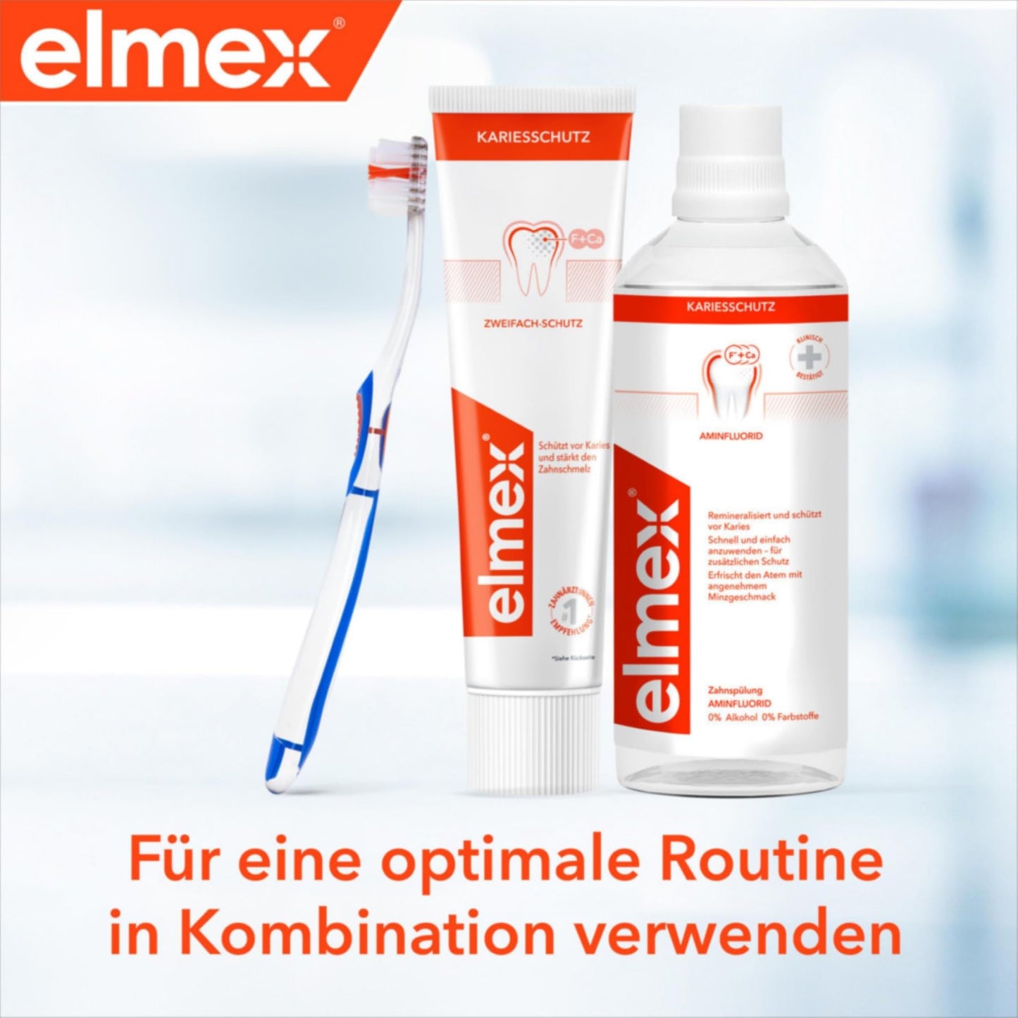 elmex Zahnpasta Kariesschutz 4x75ml – medizinische Zahnreinigung für hochwirksamen Kariesschutz – bietet zweifach aktives Kalzium-Fluorid Schutzschild für widerstandsfähige Zähne